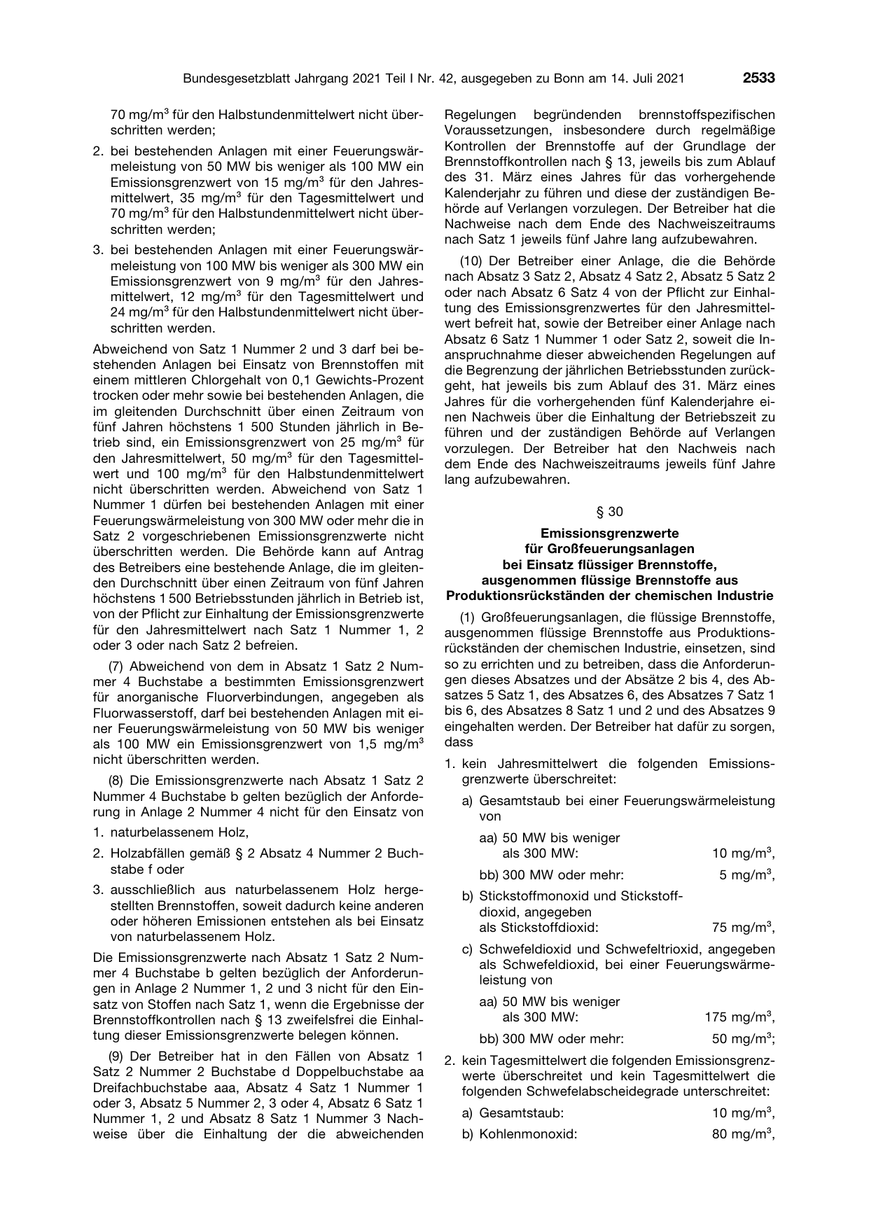 BGBl. 2021, Seite 2533 — Originalseite als Abbildung