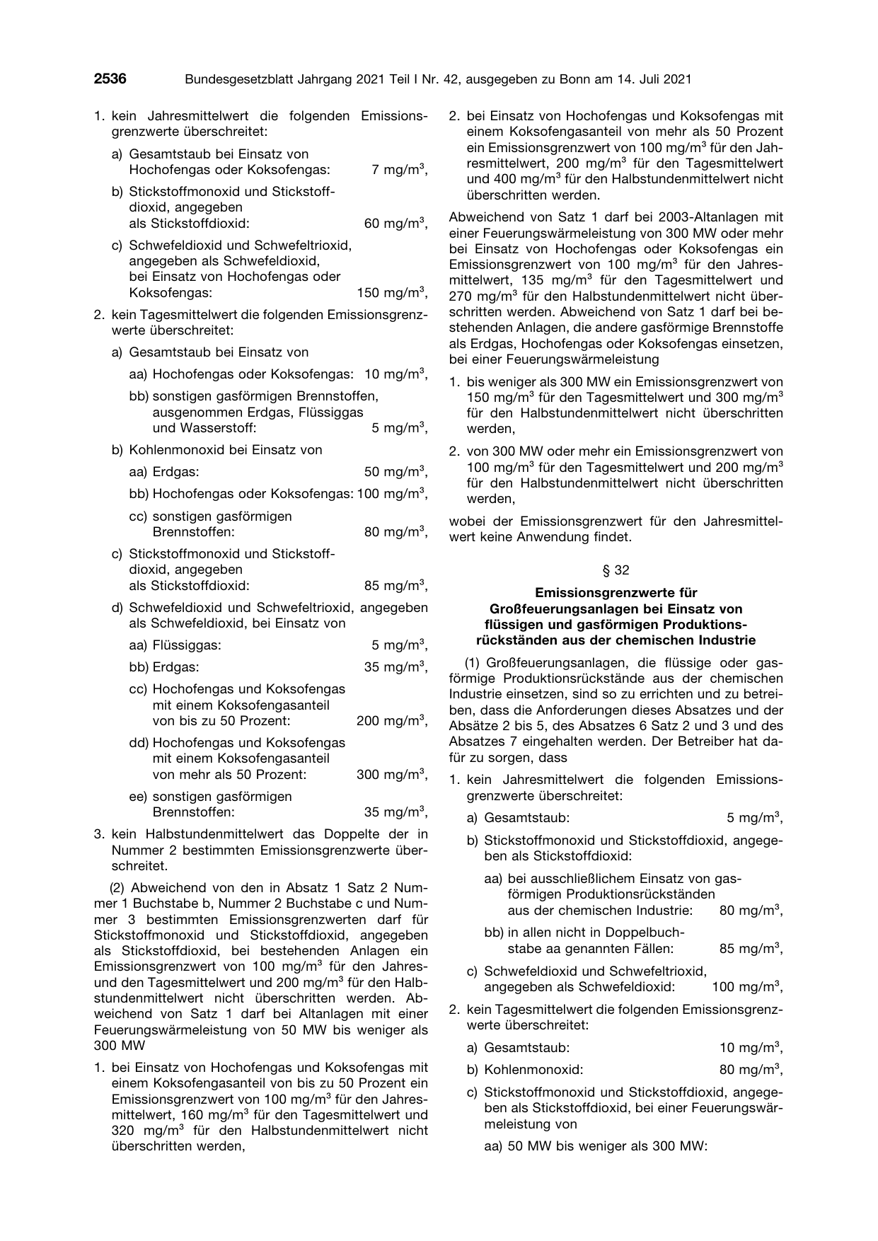 BGBl. 2021, Seite 2536 — Originalseite als Abbildung