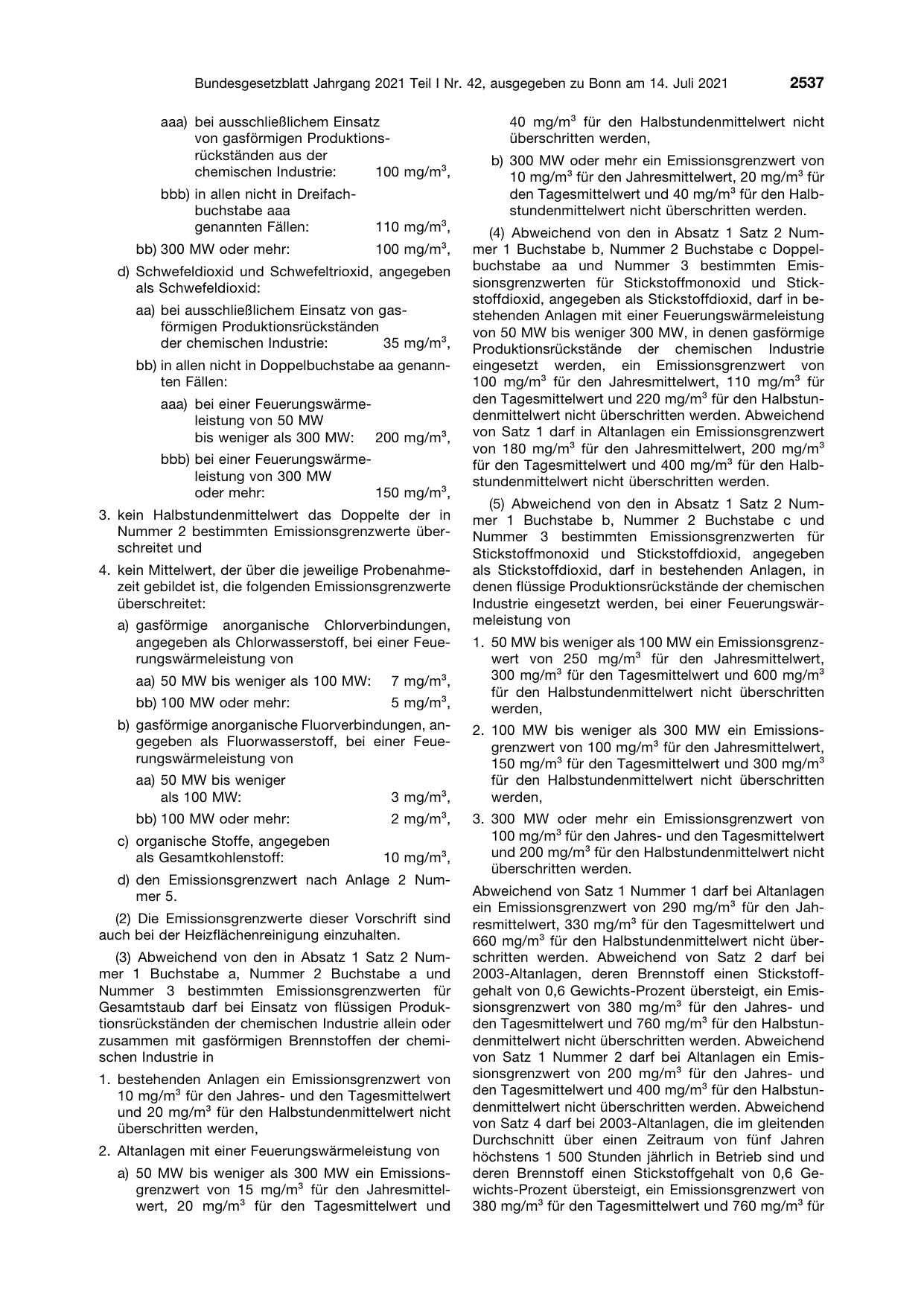BGBl. 2021, Seite 2537 — Originalseite als Abbildung