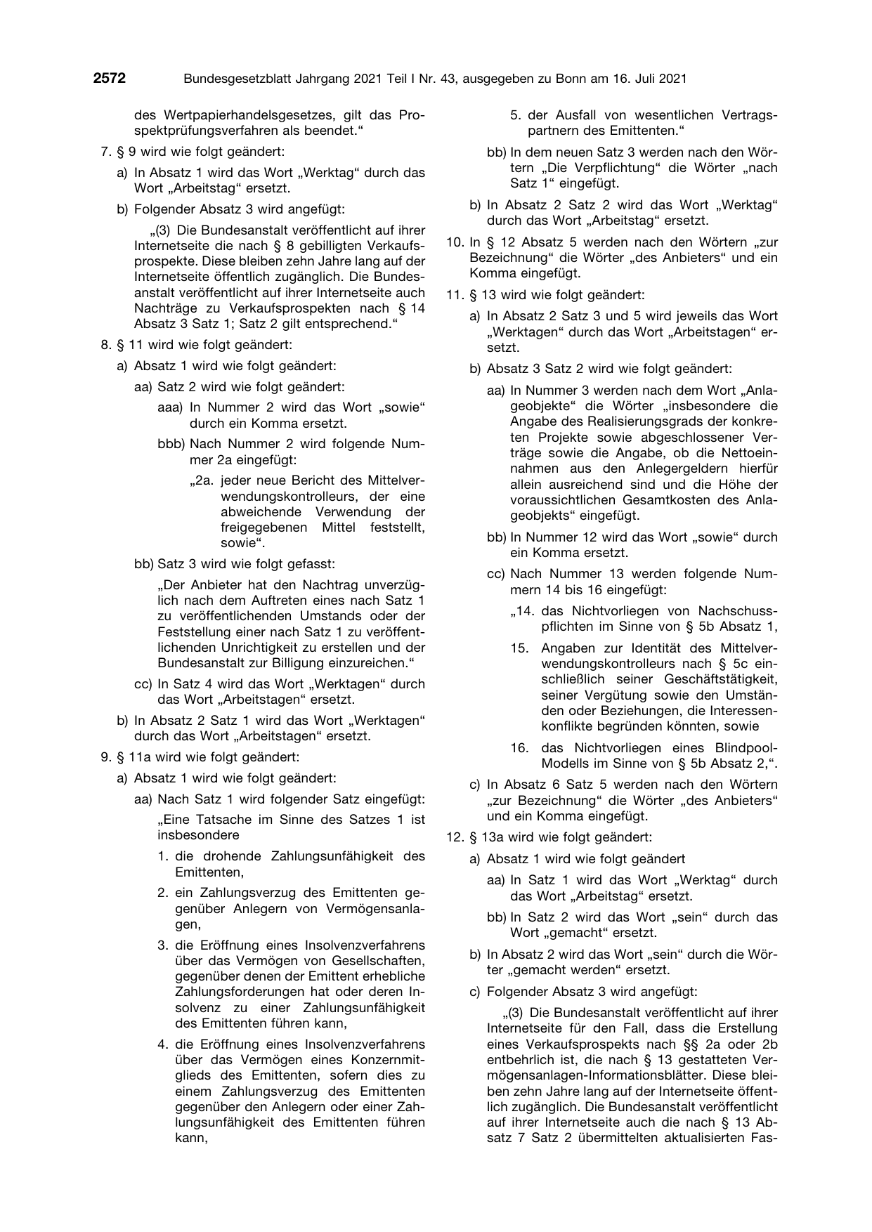 BGBl. 2021, Seite 2572 — Originalseite als Abbildung
