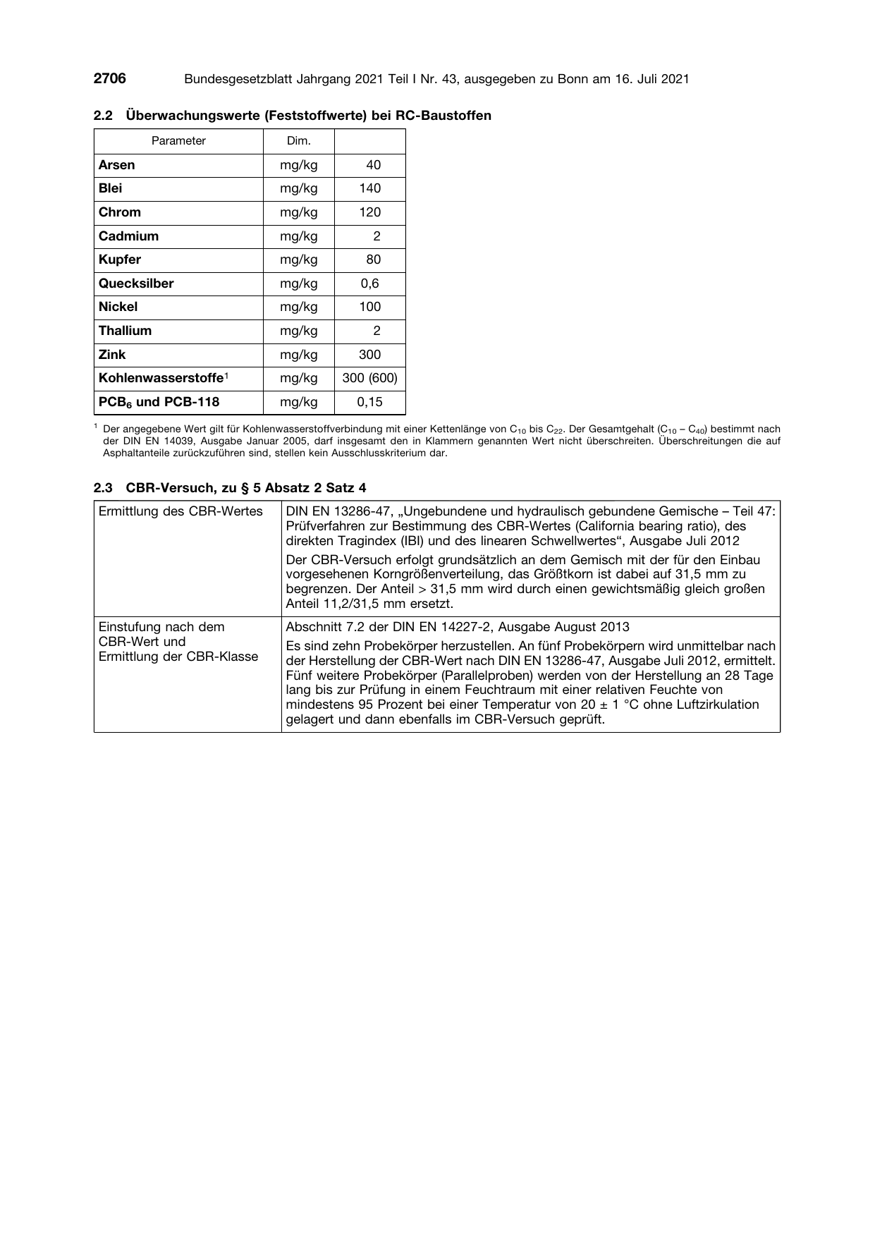 BGBl. 2021, Seite 2706 — Originalseite als Abbildung