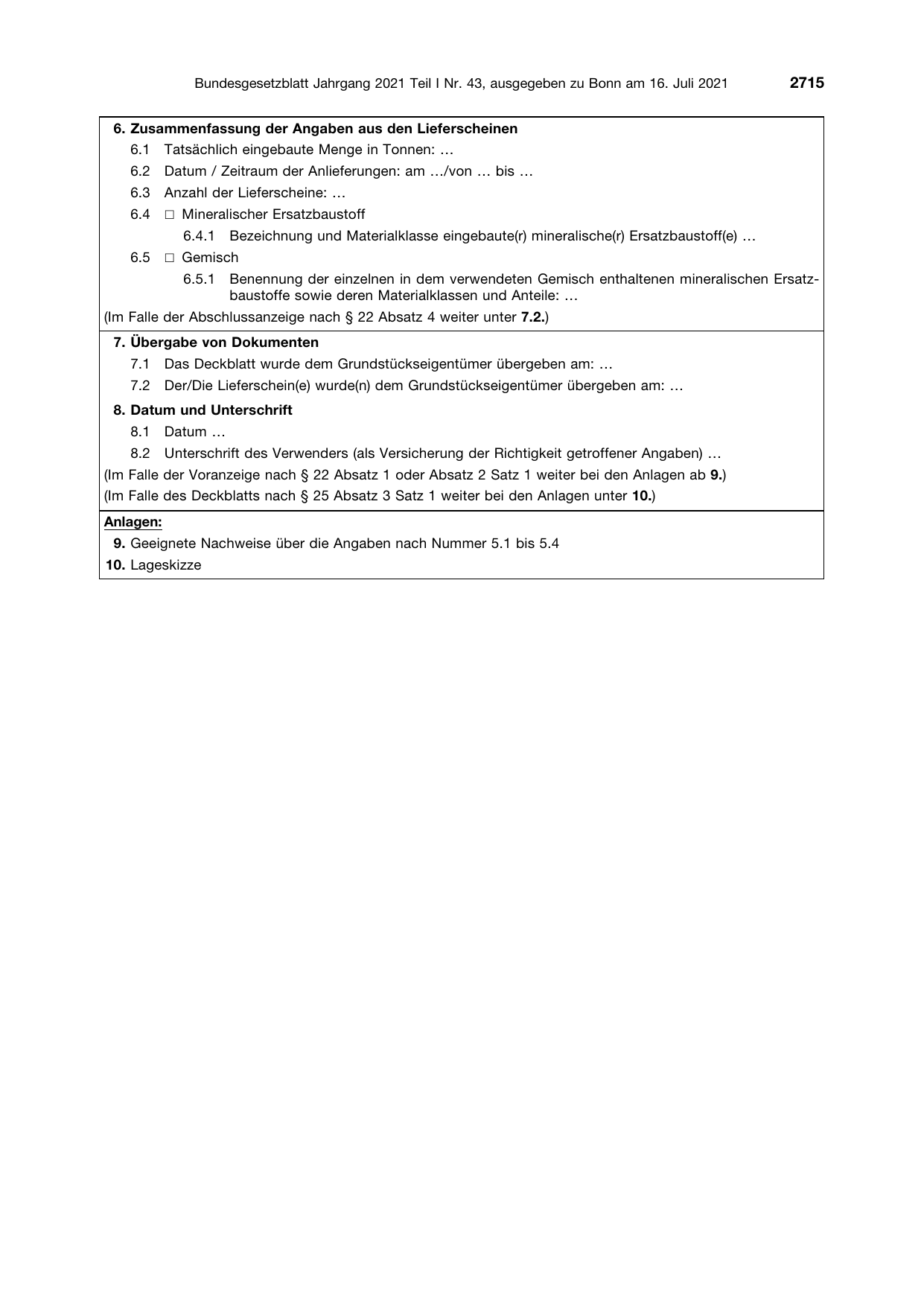 BGBl. 2021, Seite 2715 — Originalseite als Abbildung