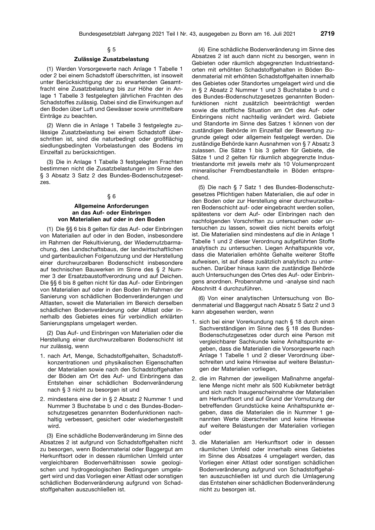 BGBl. 2021, Seite 2719 — Originalseite als Abbildung