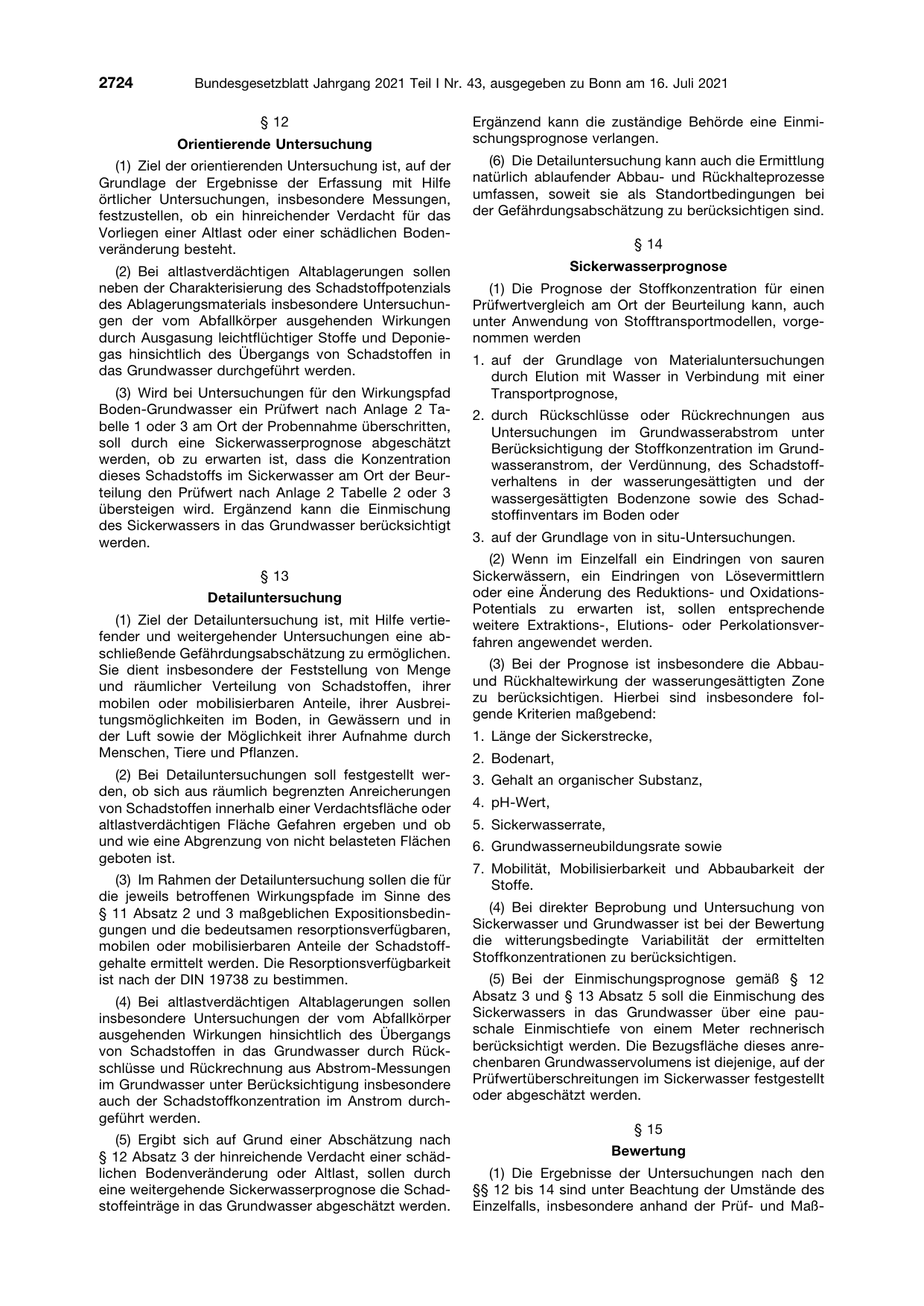 BGBl. 2021, Seite 2724 — Originalseite als Abbildung