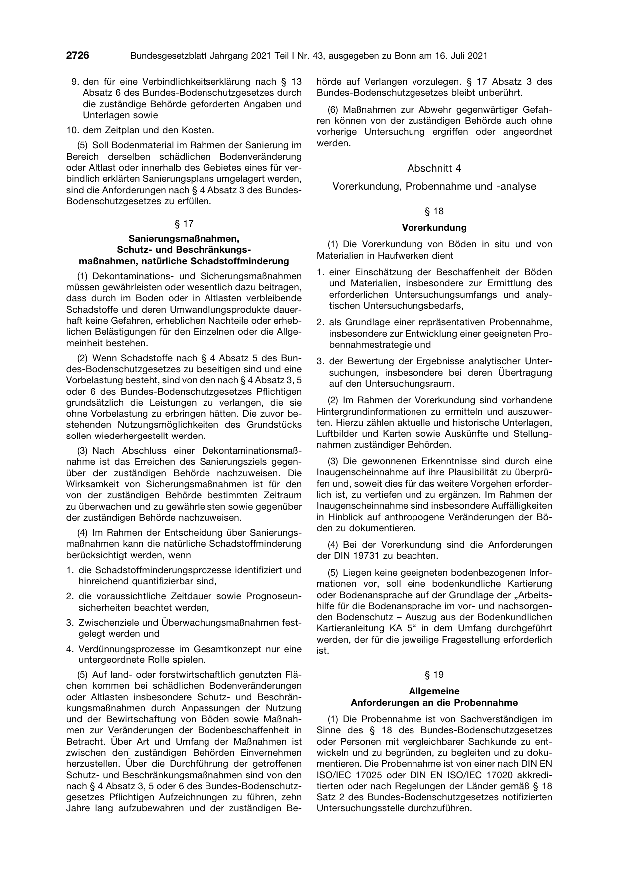 BGBl. 2021, Seite 2726 — Originalseite als Abbildung
