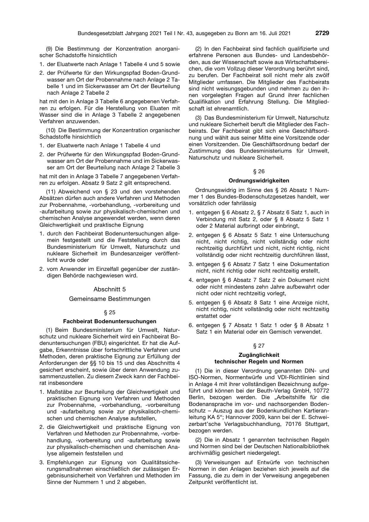 BGBl. 2021, Seite 2729 — Originalseite als Abbildung