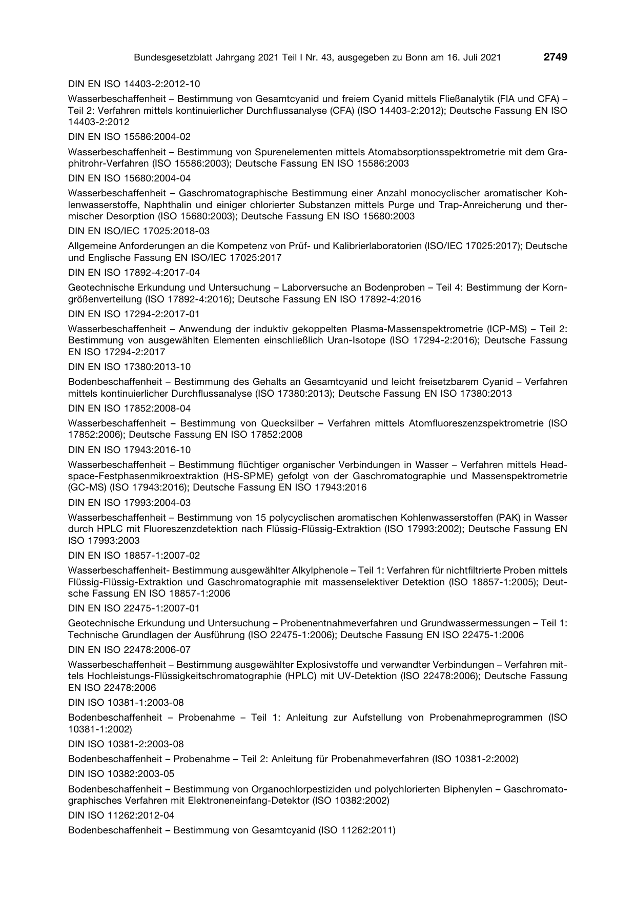 BGBl. 2021, Seite 2749 — Originalseite als Abbildung