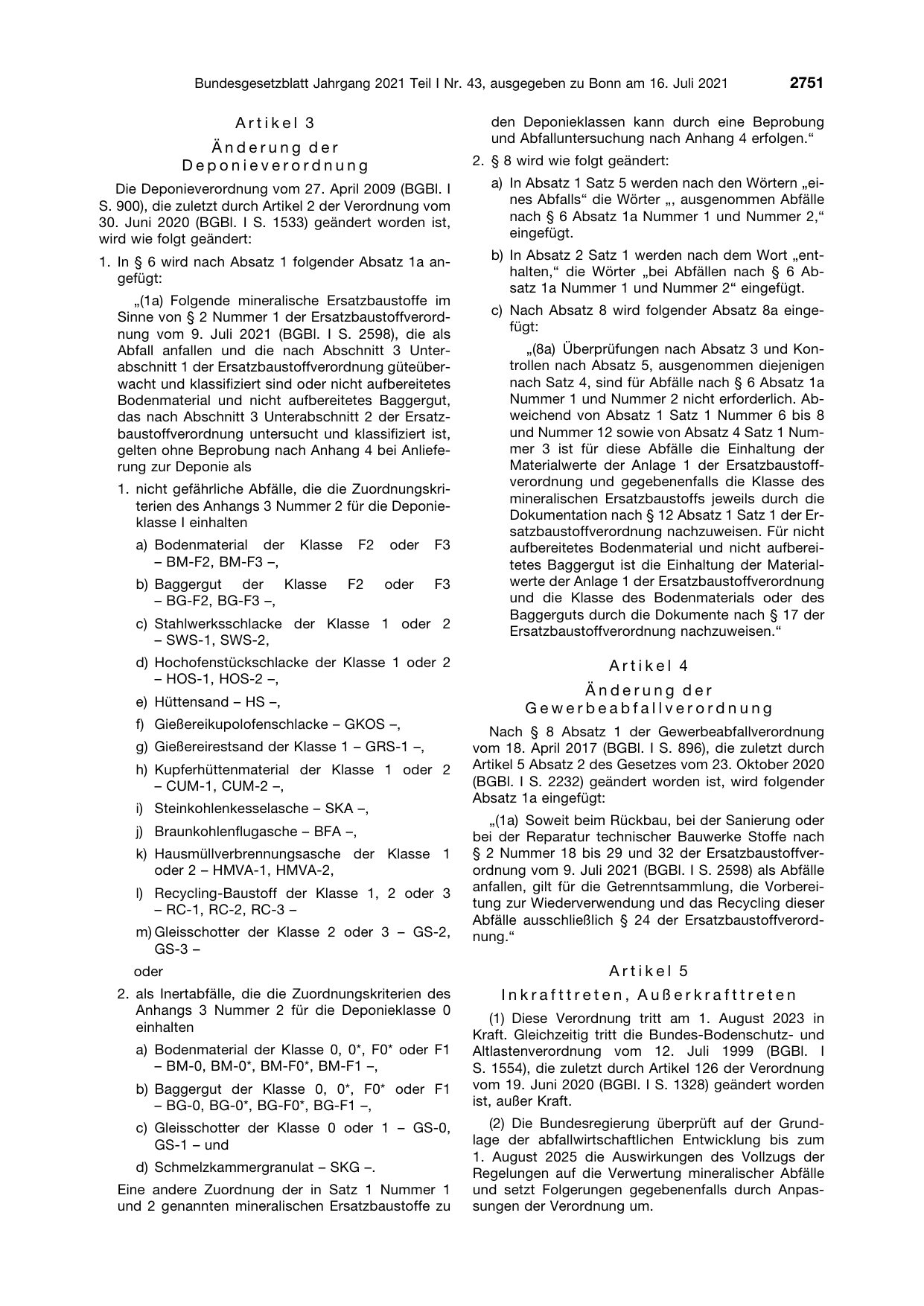 BGBl. 2021, Seite 2751 — Originalseite als Abbildung