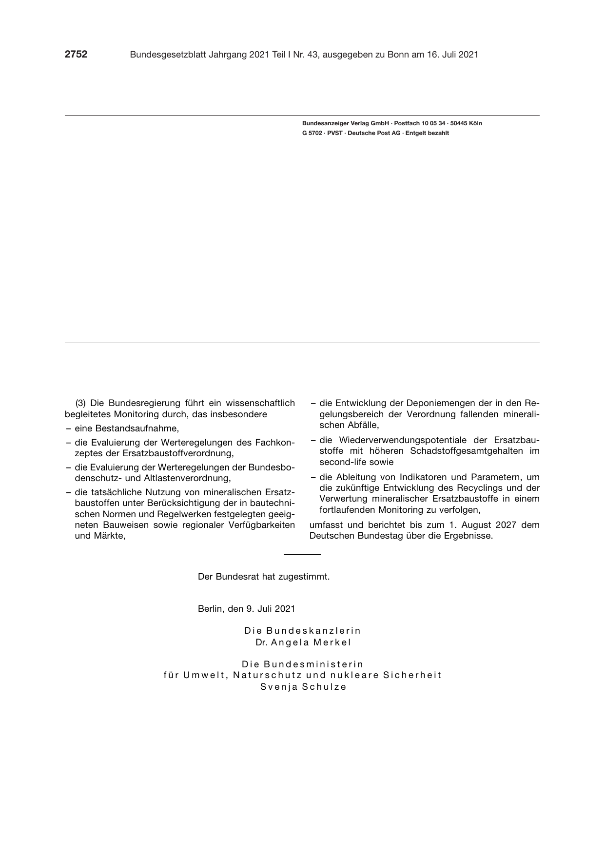 BGBl. 2021, Seite 2752 — Originalseite als Abbildung