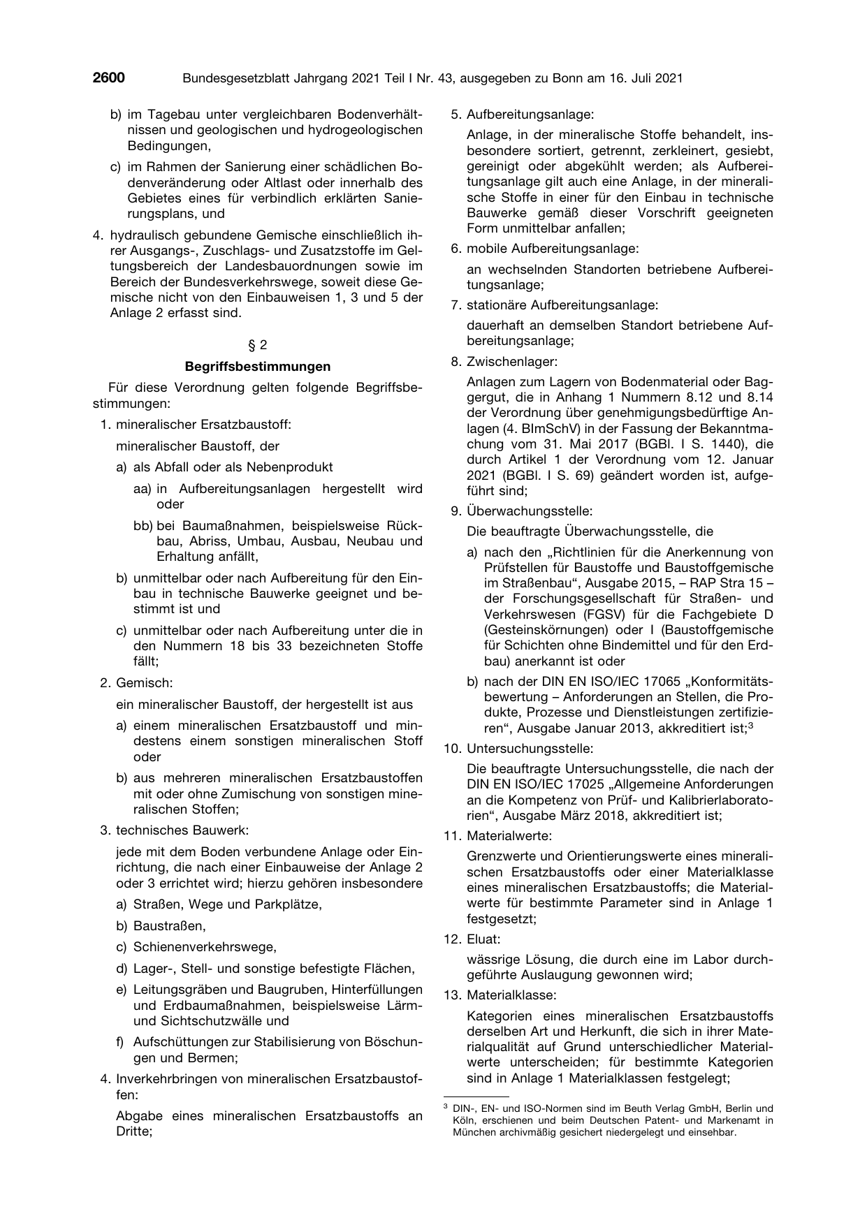 BGBl. 2021, Seite 2600 — Originalseite als Abbildung