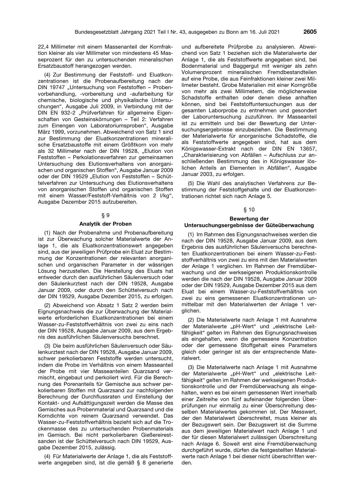 BGBl. 2021, Seite 2605 — Originalseite als Abbildung