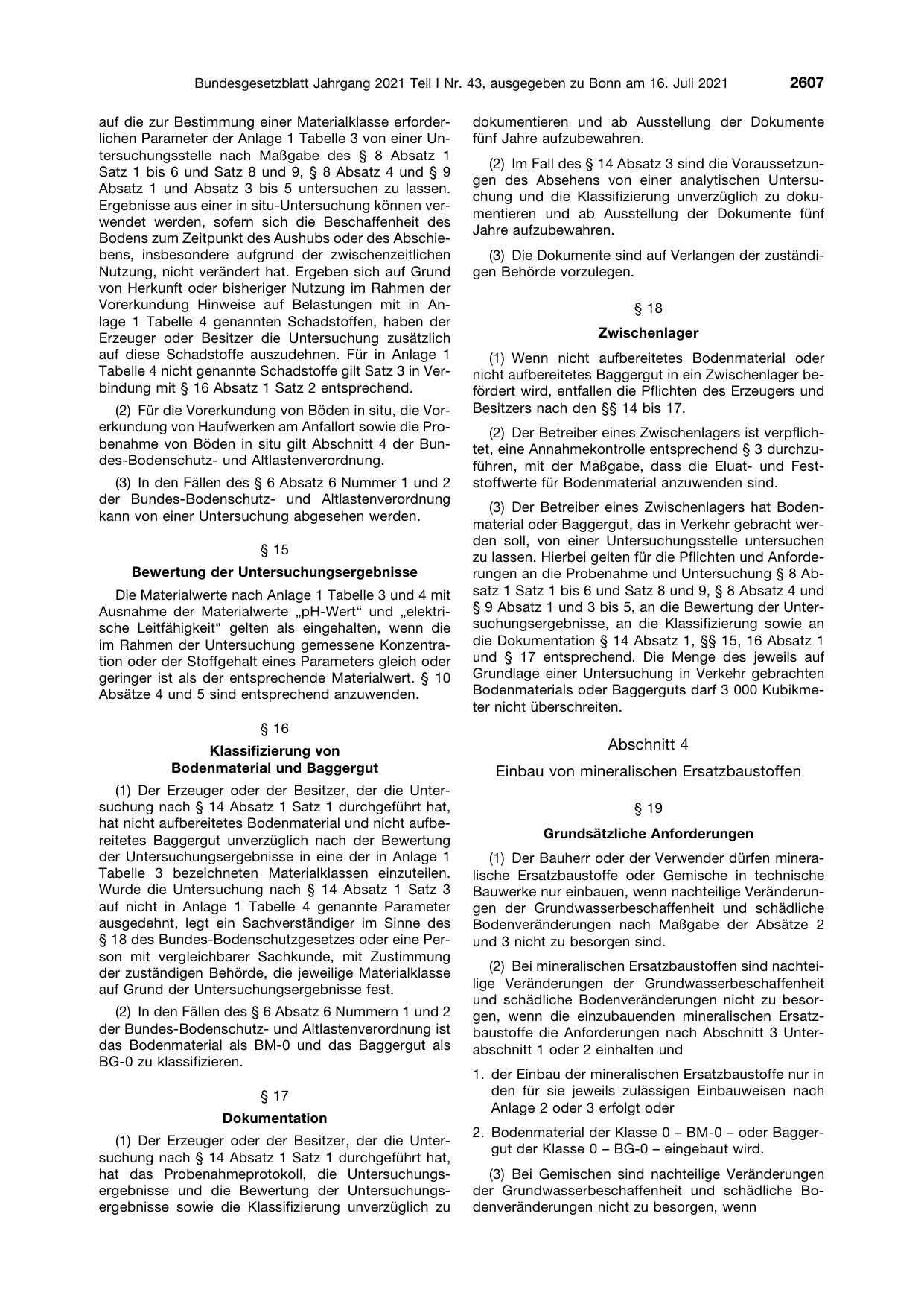 BGBl. 2021, Seite 2607 — Originalseite als Abbildung