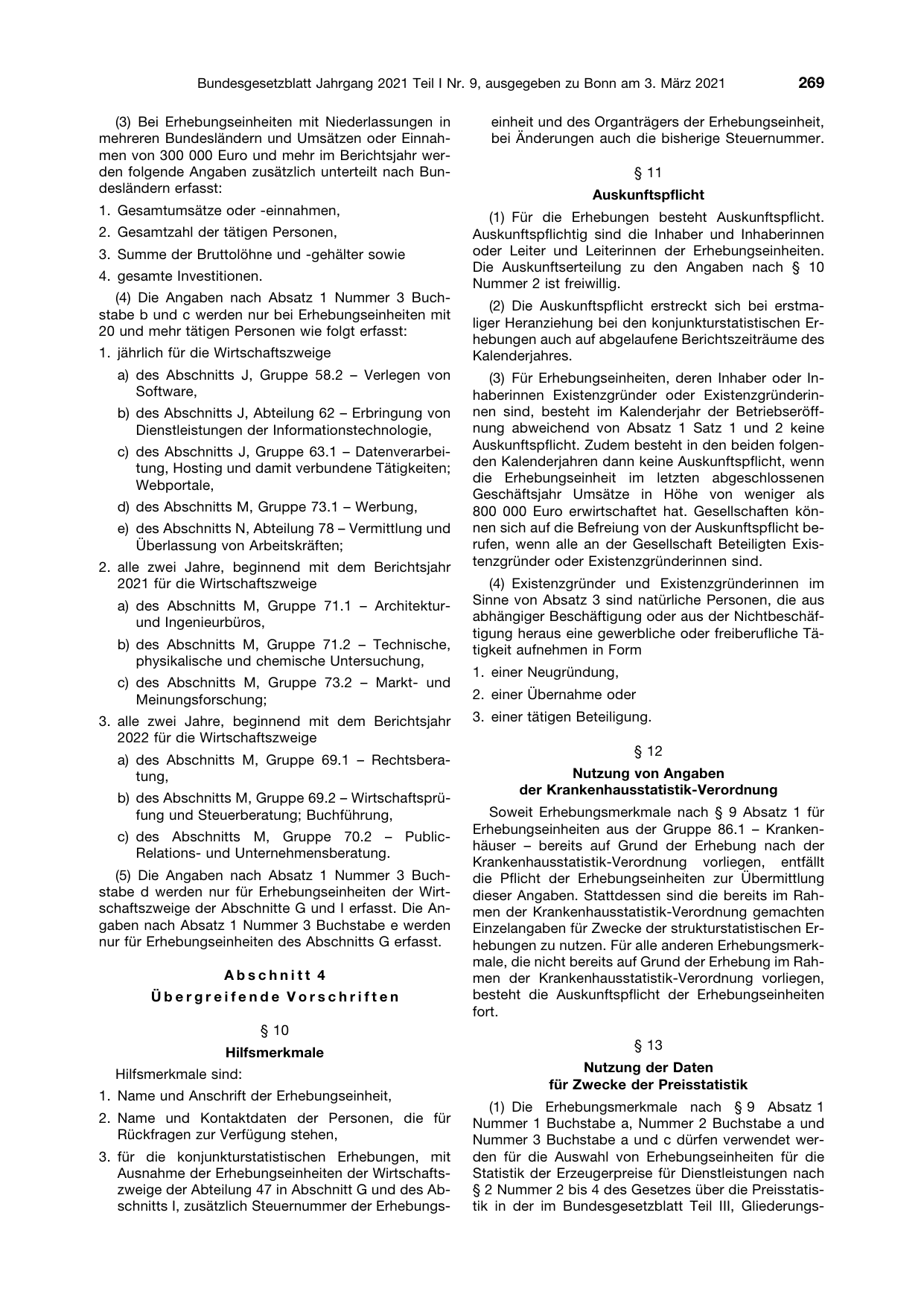 BGBl. 2021, Seite 269 — Originalseite als Abbildung
