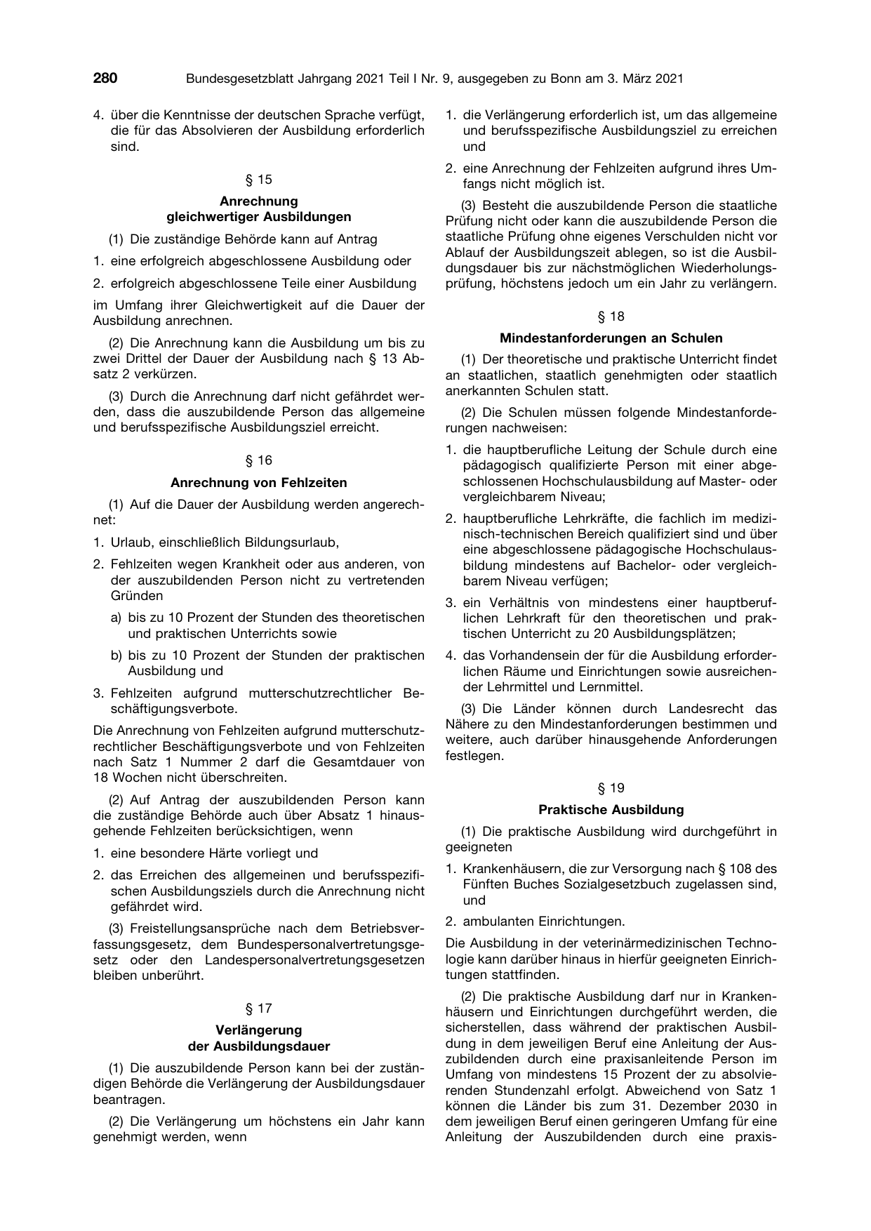 BGBl. 2021, Seite 280 — Originalseite als Abbildung