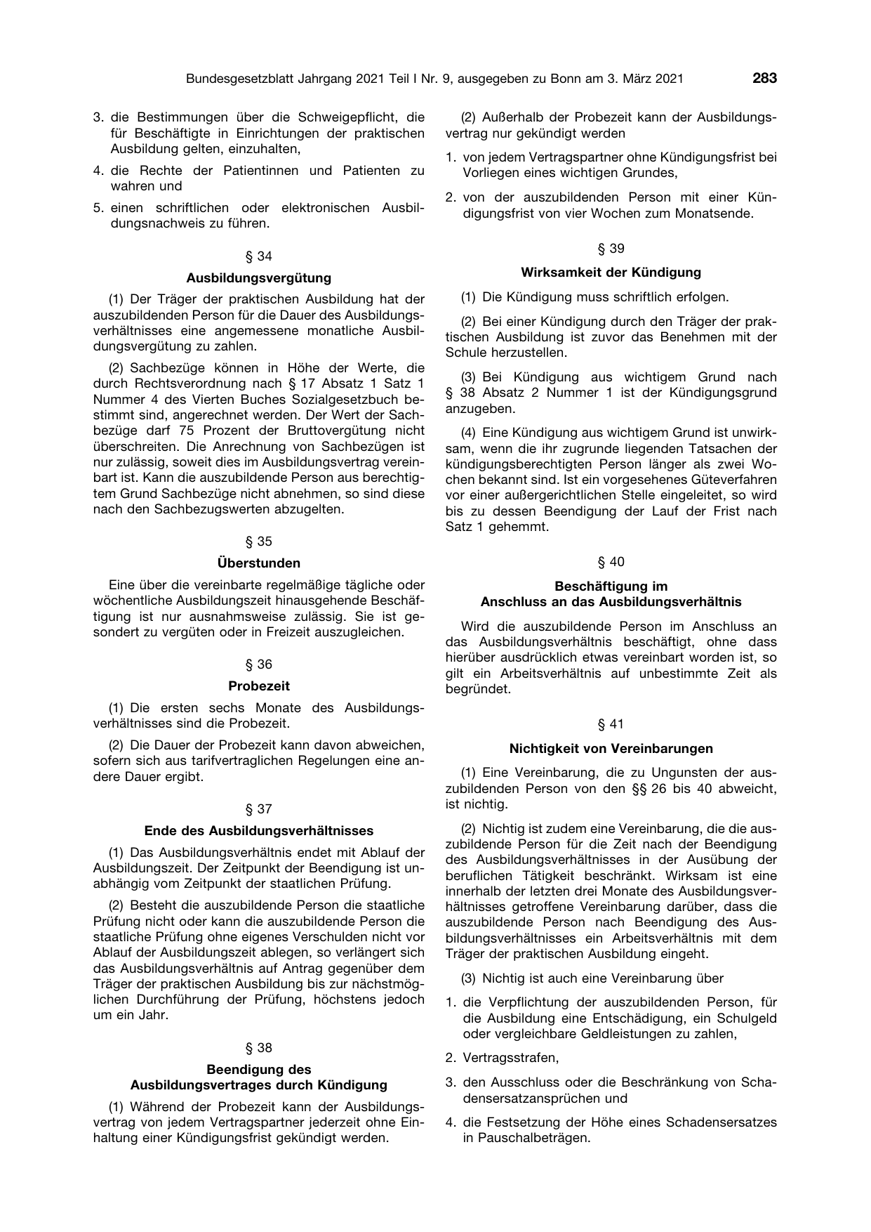 BGBl. 2021, Seite 283 — Originalseite als Abbildung