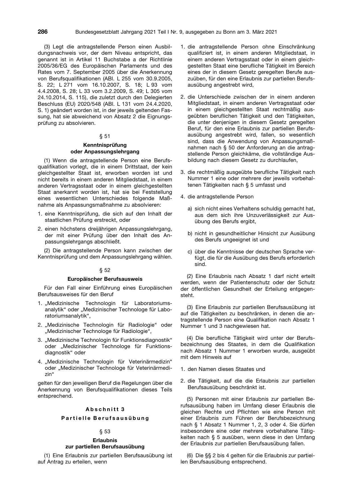 BGBl. 2021, Seite 286 — Originalseite als Abbildung