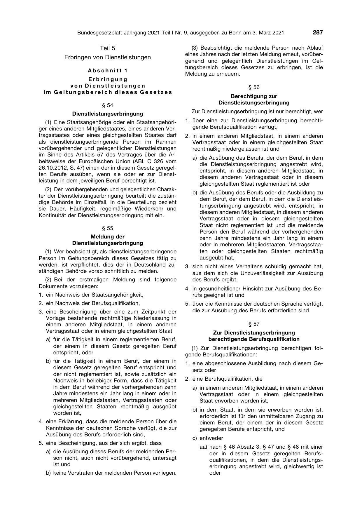 BGBl. 2021, Seite 287 — Originalseite als Abbildung