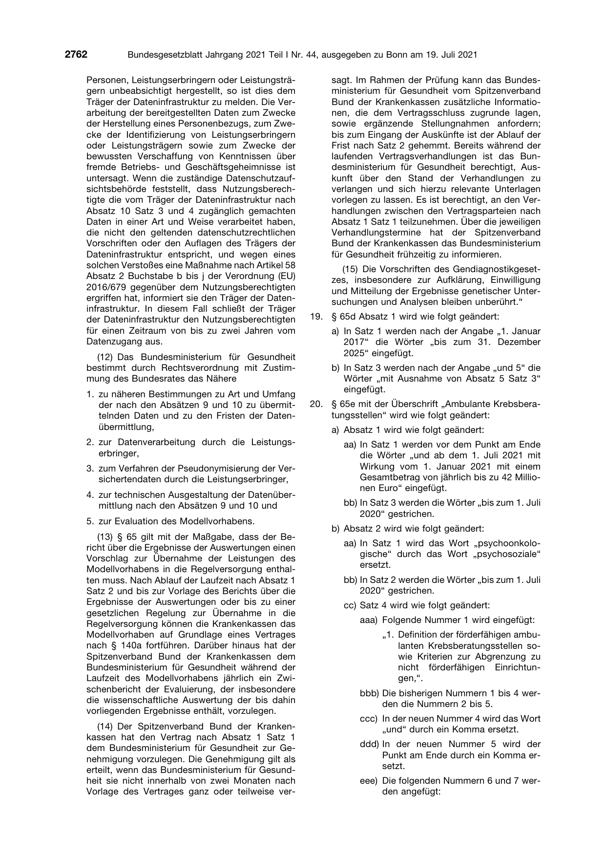 BGBl. 2021, Seite 2762 — Originalseite als Abbildung
