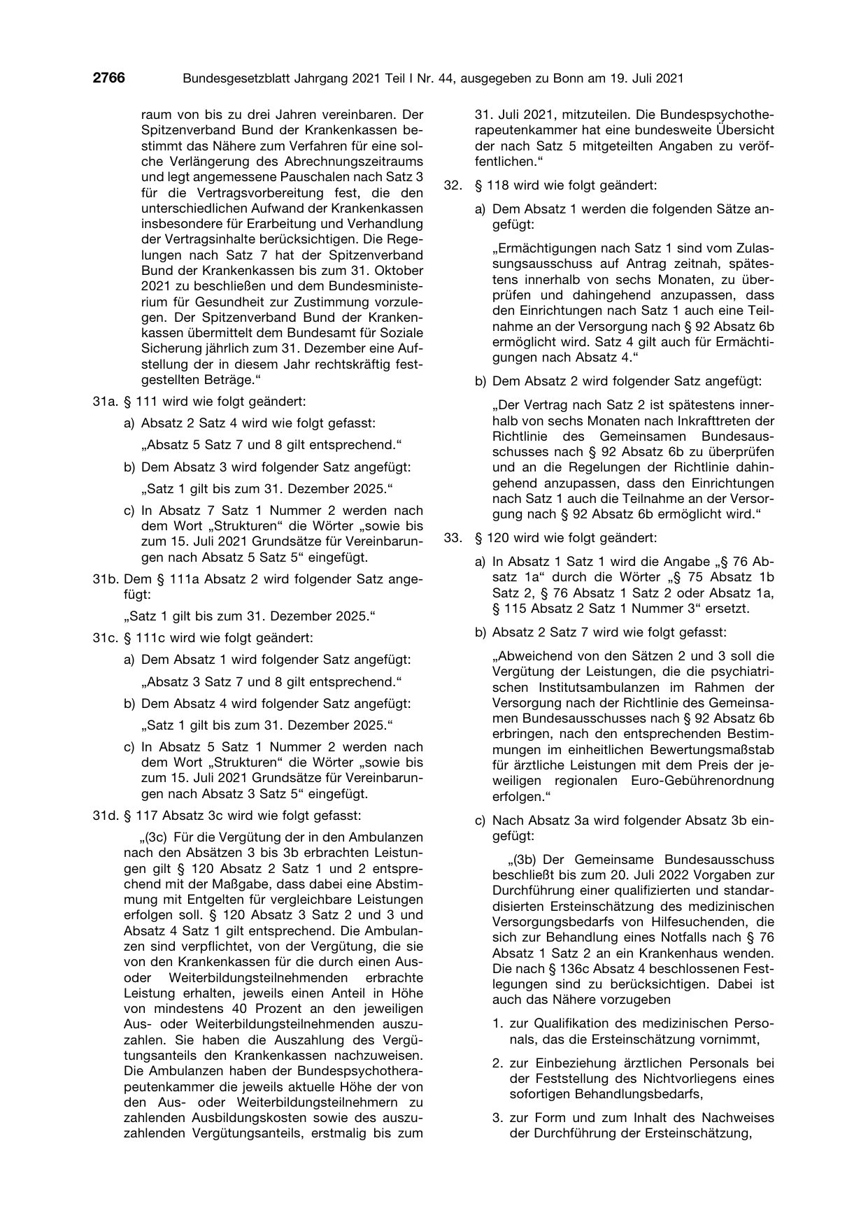 BGBl. 2021, Seite 2766 — Originalseite als Abbildung