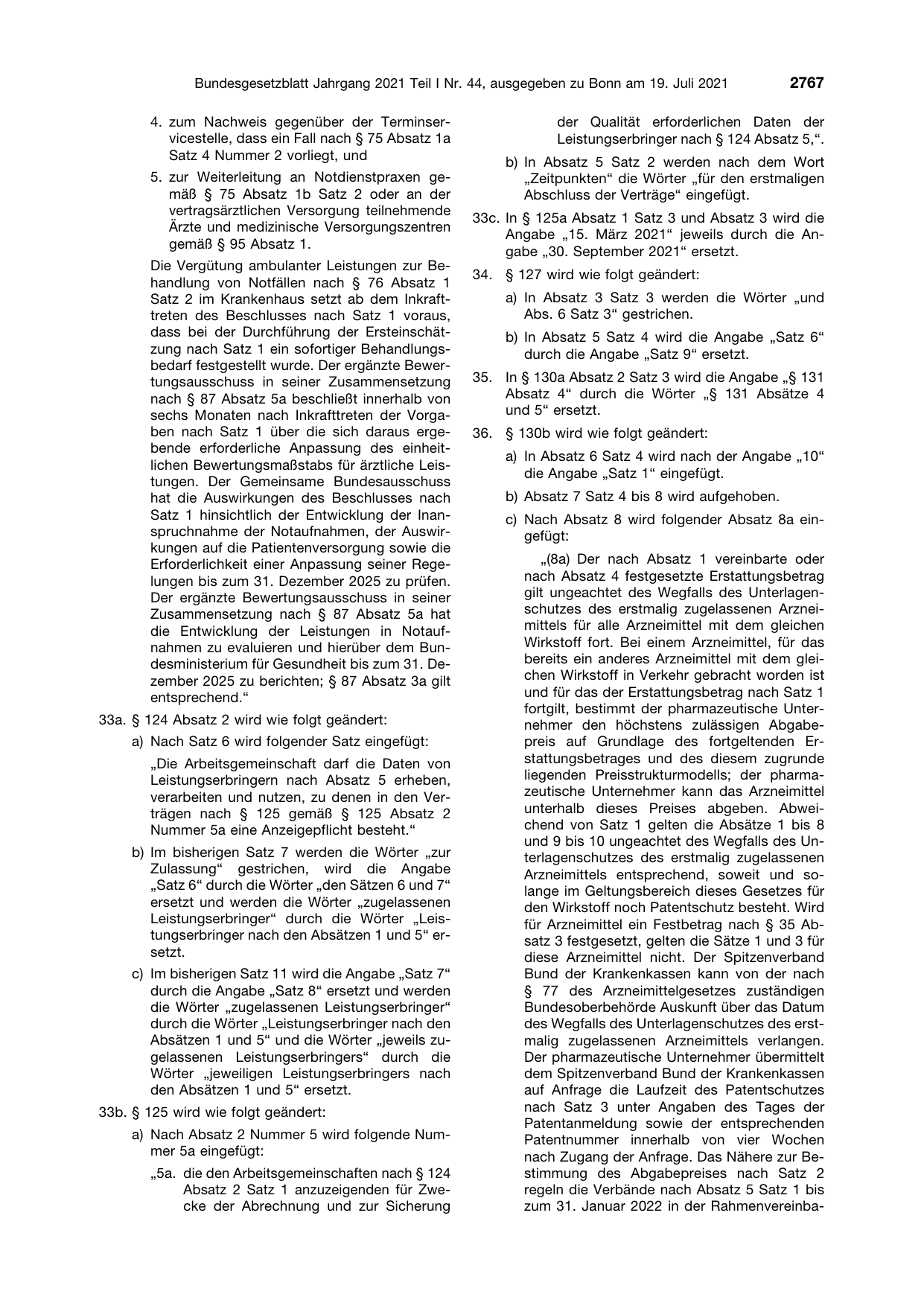 BGBl. 2021, Seite 2767 — Originalseite als Abbildung