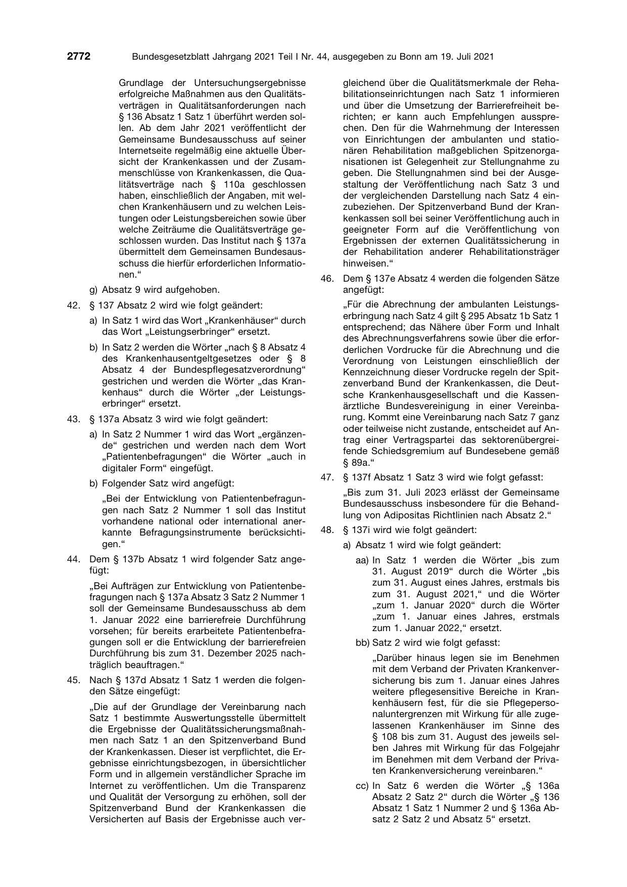BGBl. 2021, Seite 2772 — Originalseite als Abbildung