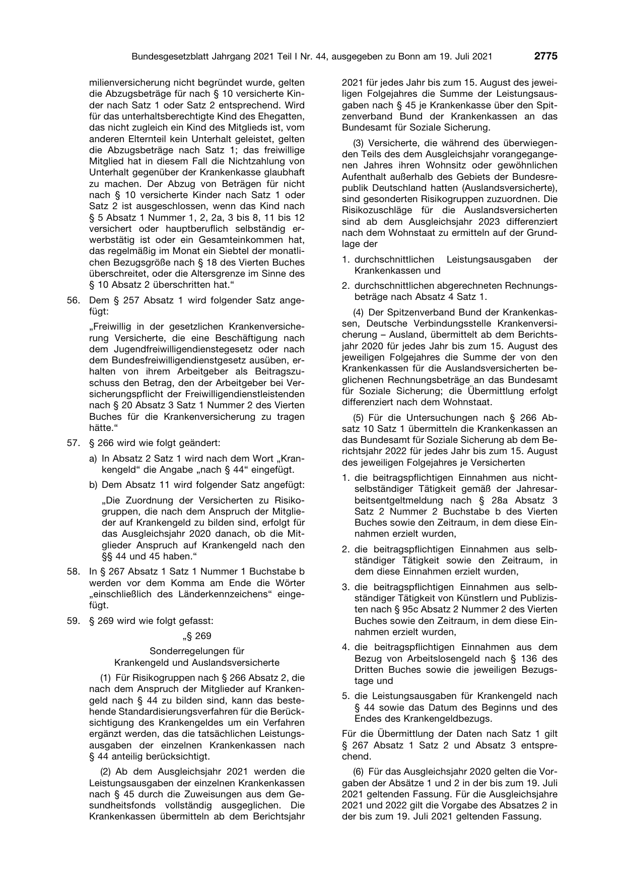 BGBl. 2021, Seite 2775 — Originalseite als Abbildung