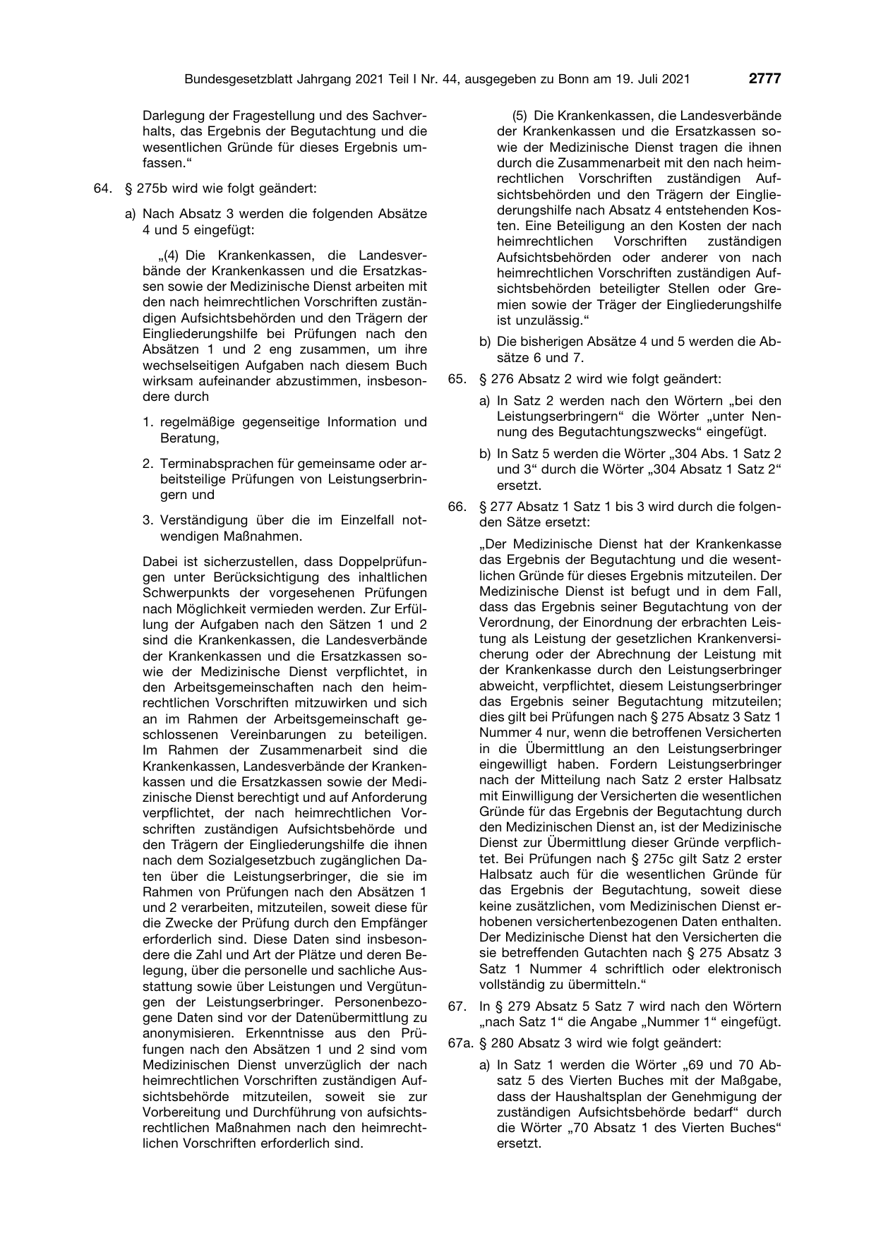 BGBl. 2021, Seite 2777 — Originalseite als Abbildung
