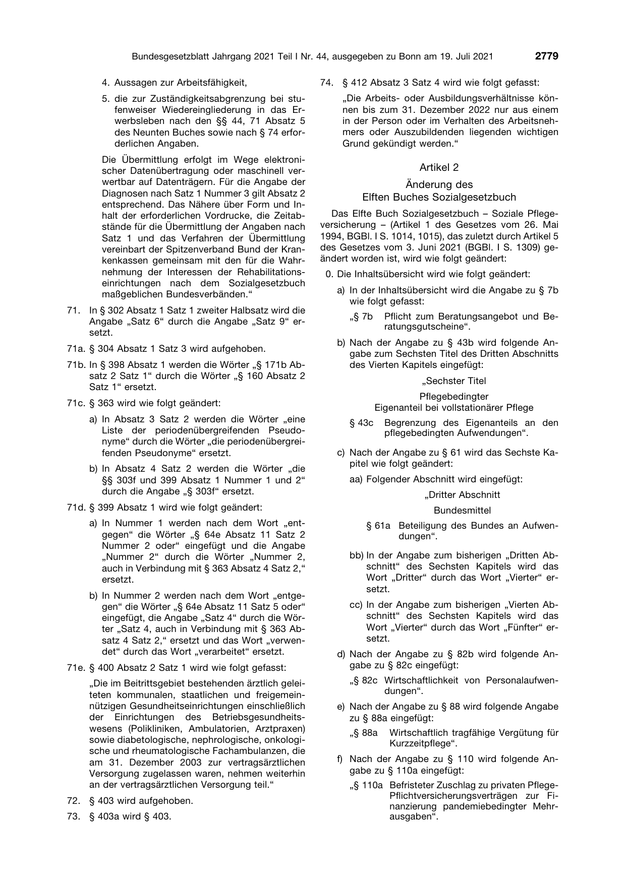 BGBl. 2021, Seite 2779 — Originalseite als Abbildung