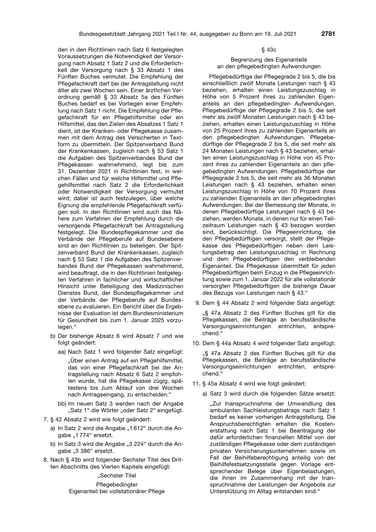 BGBl. 2021, Seite 2781 — Originalseite als Abbildung