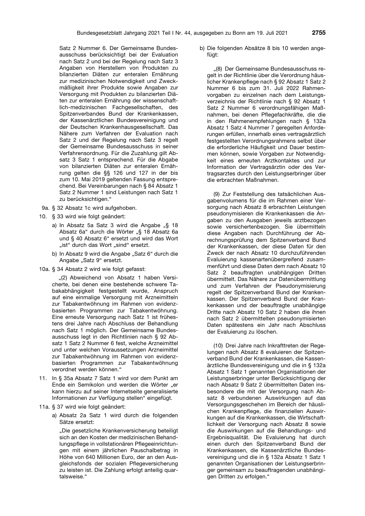 BGBl. 2021, Seite 2755 — Originalseite als Abbildung