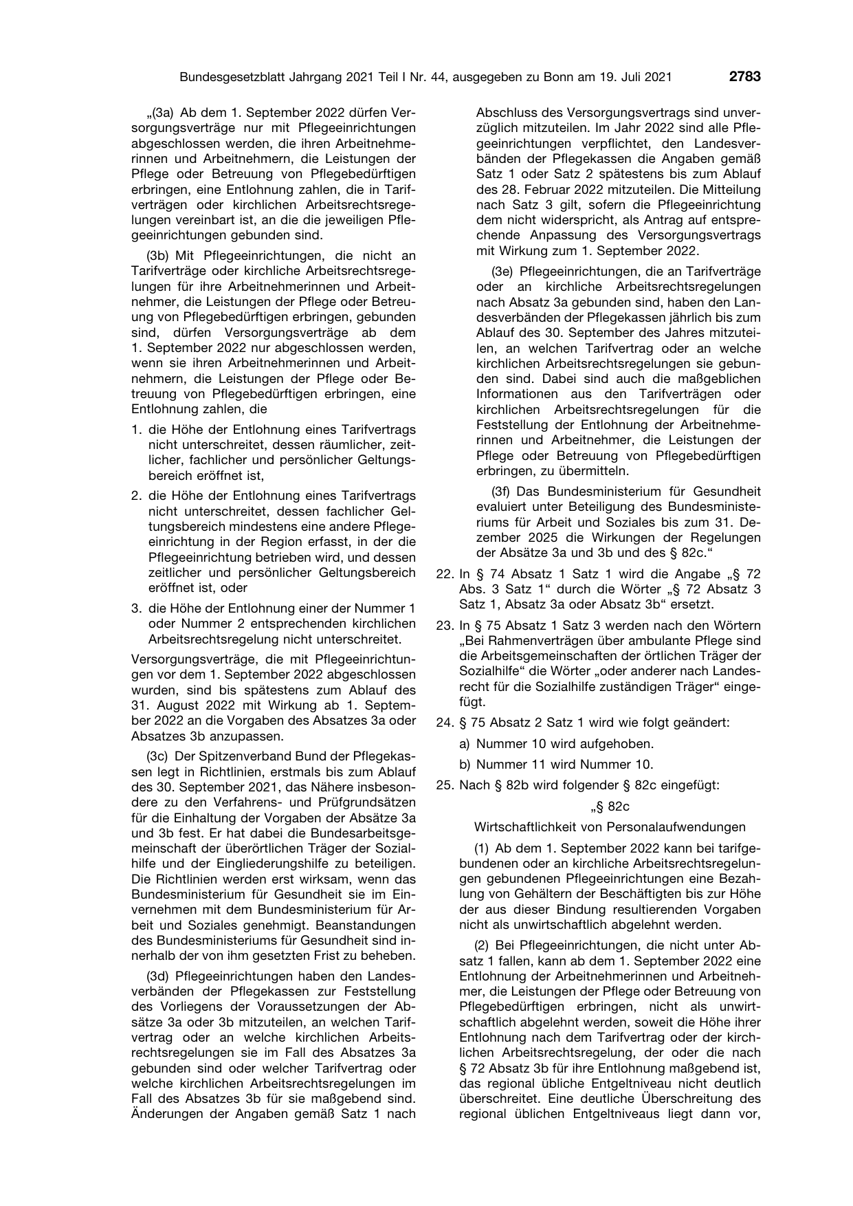 BGBl. 2021, Seite 2783 — Originalseite als Abbildung