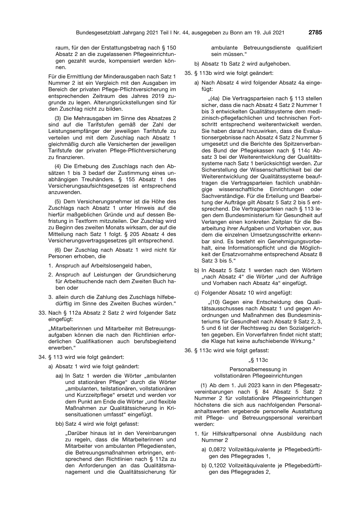 BGBl. 2021, Seite 2785 — Originalseite als Abbildung