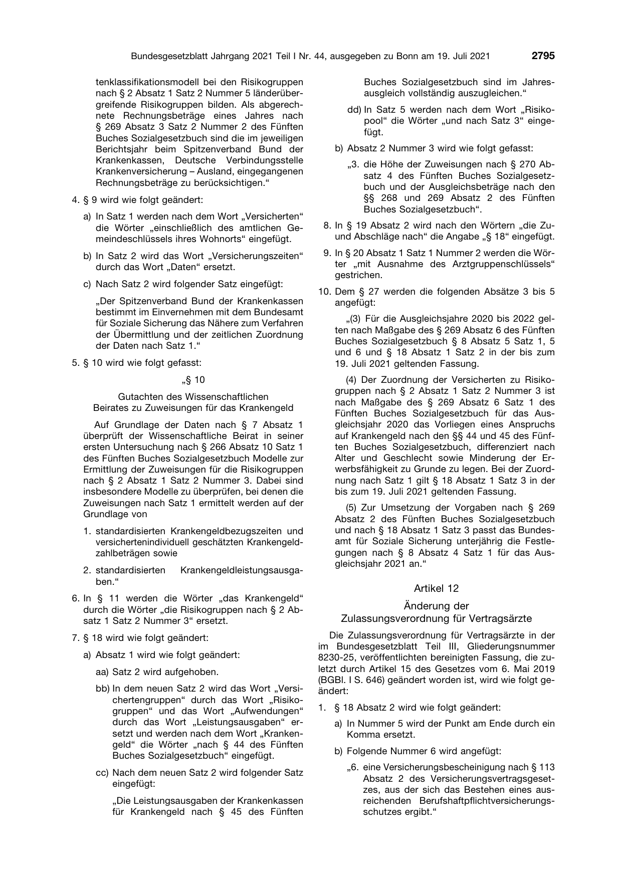 BGBl. 2021, Seite 2795 — Originalseite als Abbildung