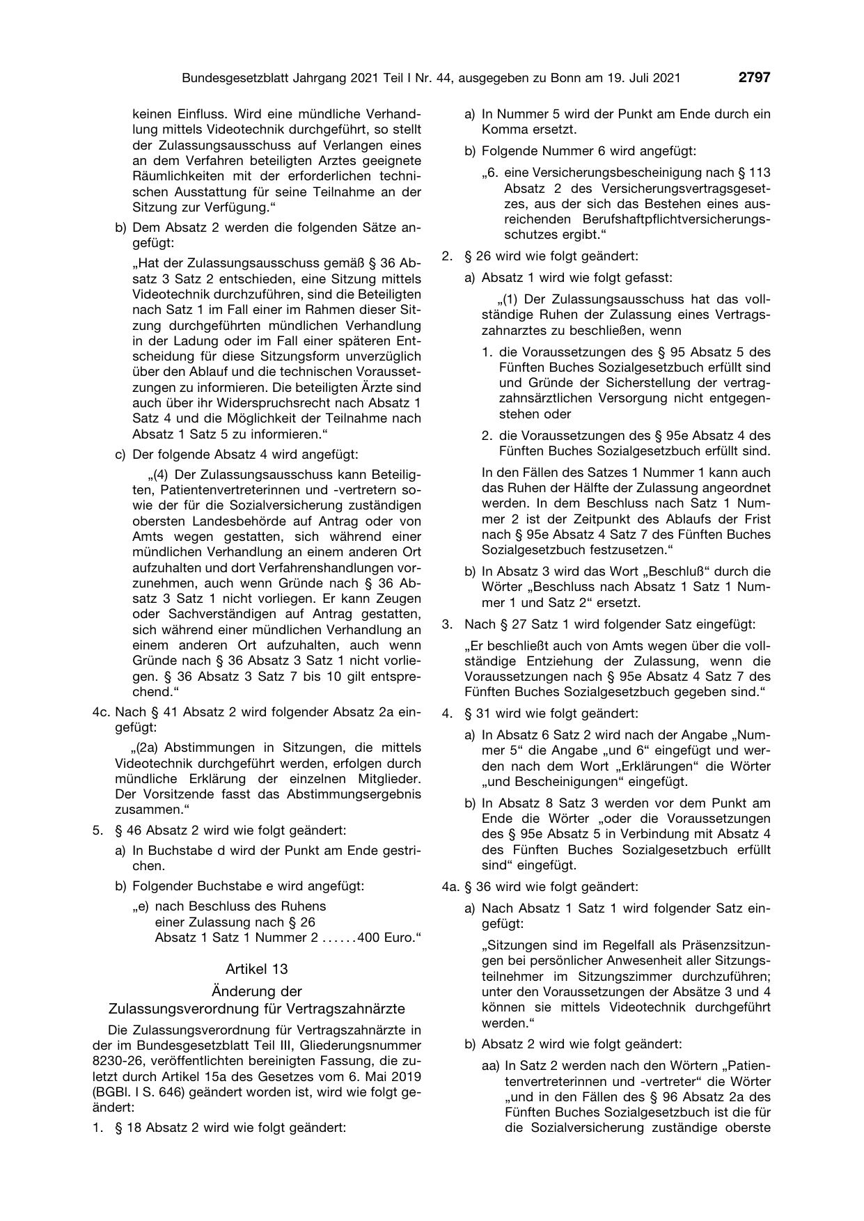 BGBl. 2021, Seite 2797 — Originalseite als Abbildung