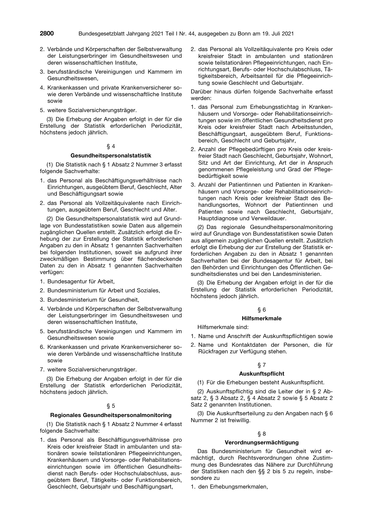 BGBl. 2021, Seite 2800 — Originalseite als Abbildung