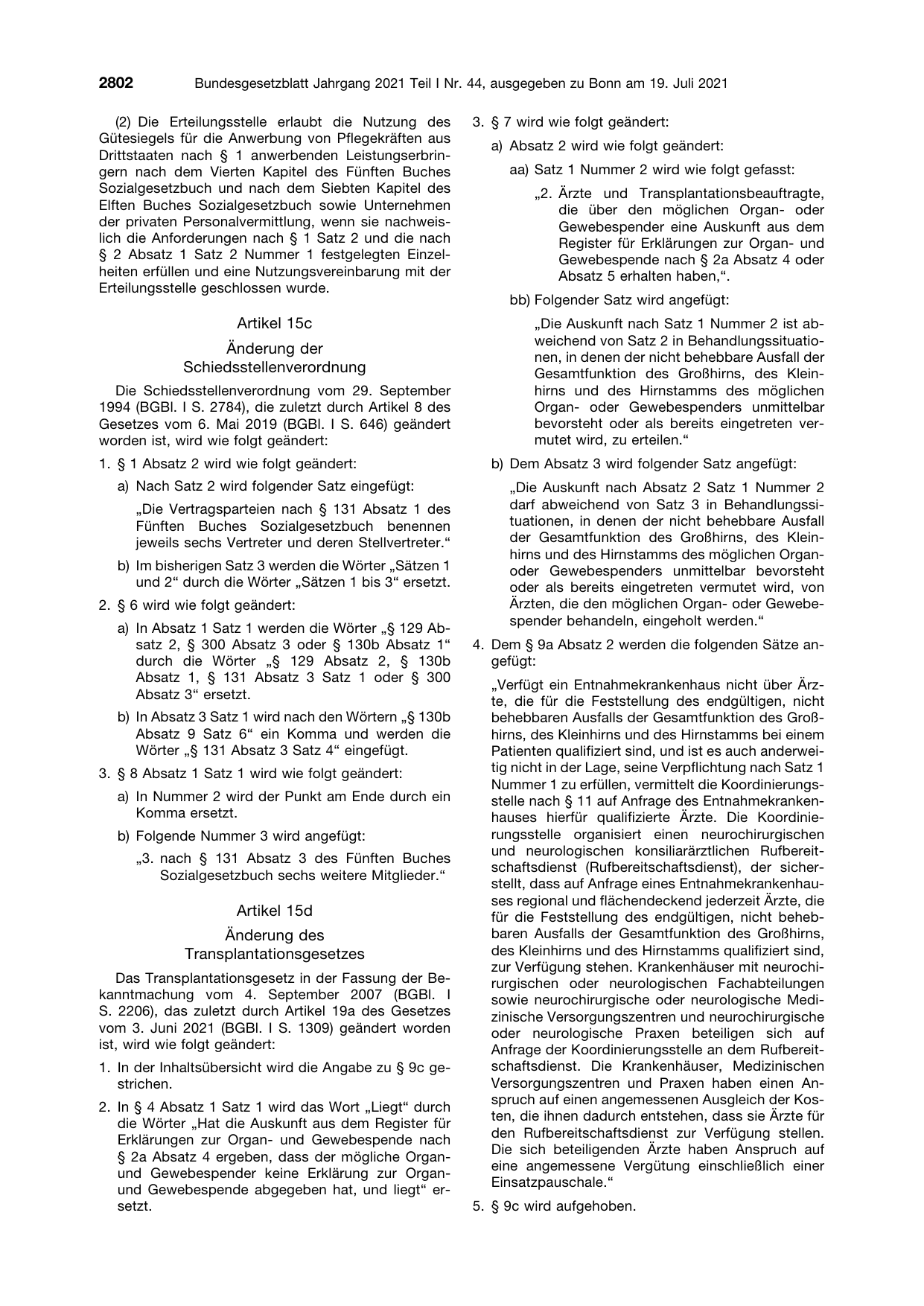 BGBl. 2021, Seite 2802 — Originalseite als Abbildung