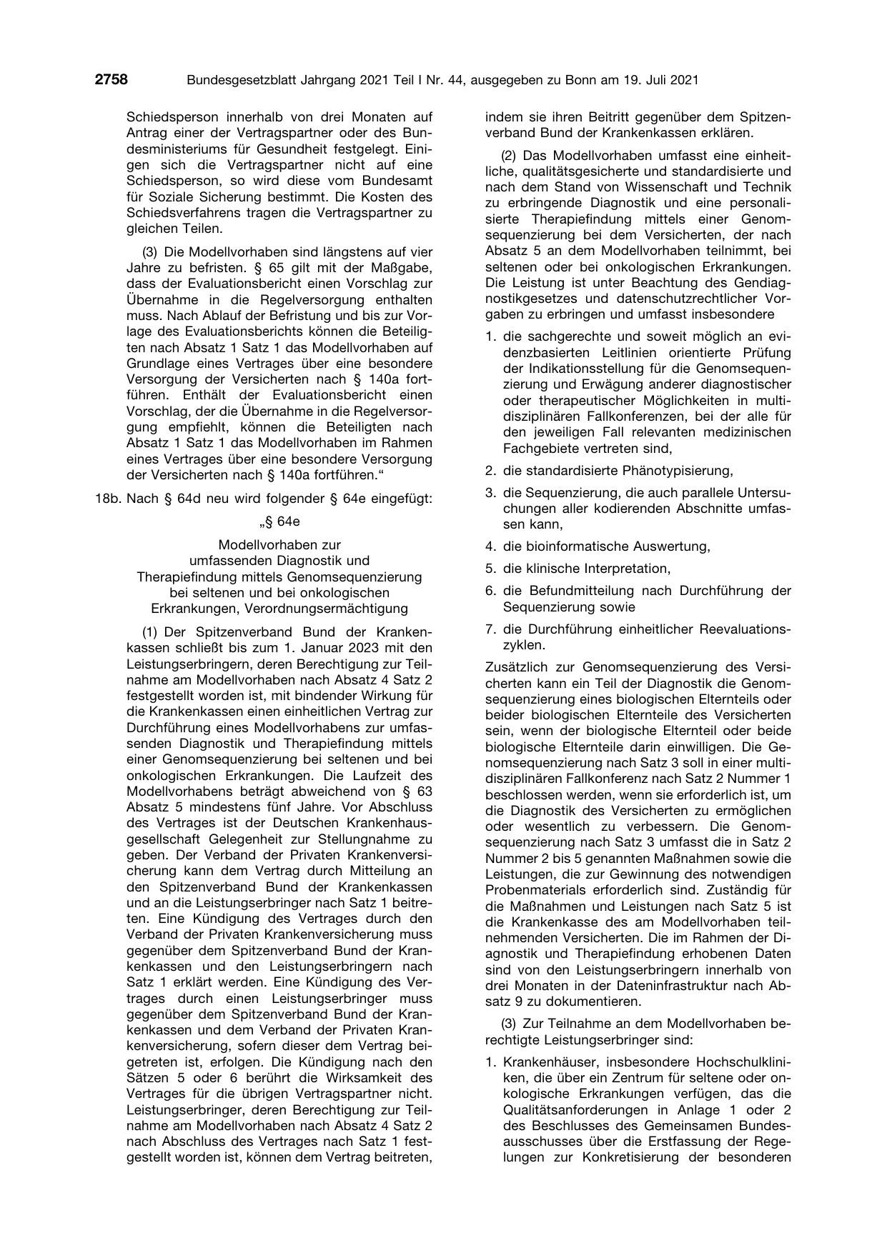 BGBl. 2021, Seite 2758 — Originalseite als Abbildung