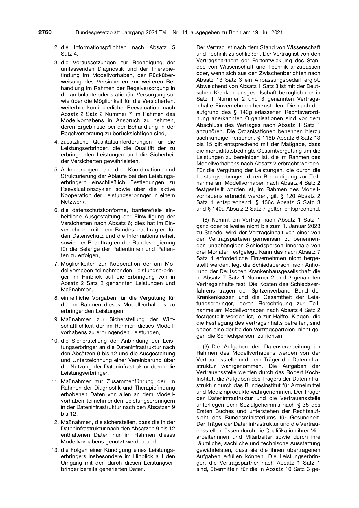 BGBl. 2021, Seite 2760 — Originalseite als Abbildung