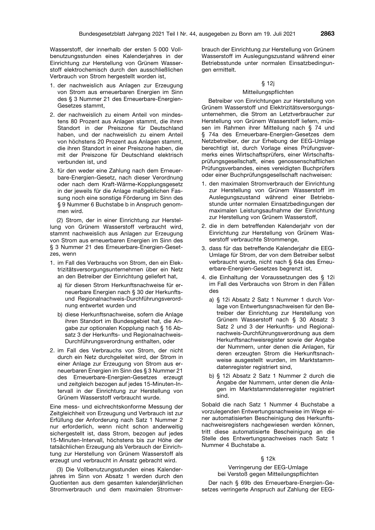 BGBl. 2021, Seite 2863 — Originalseite als Abbildung