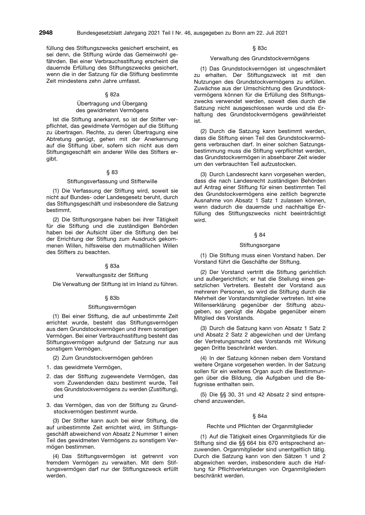 BGBl. 2021, Seite 2948 — Originalseite als Abbildung