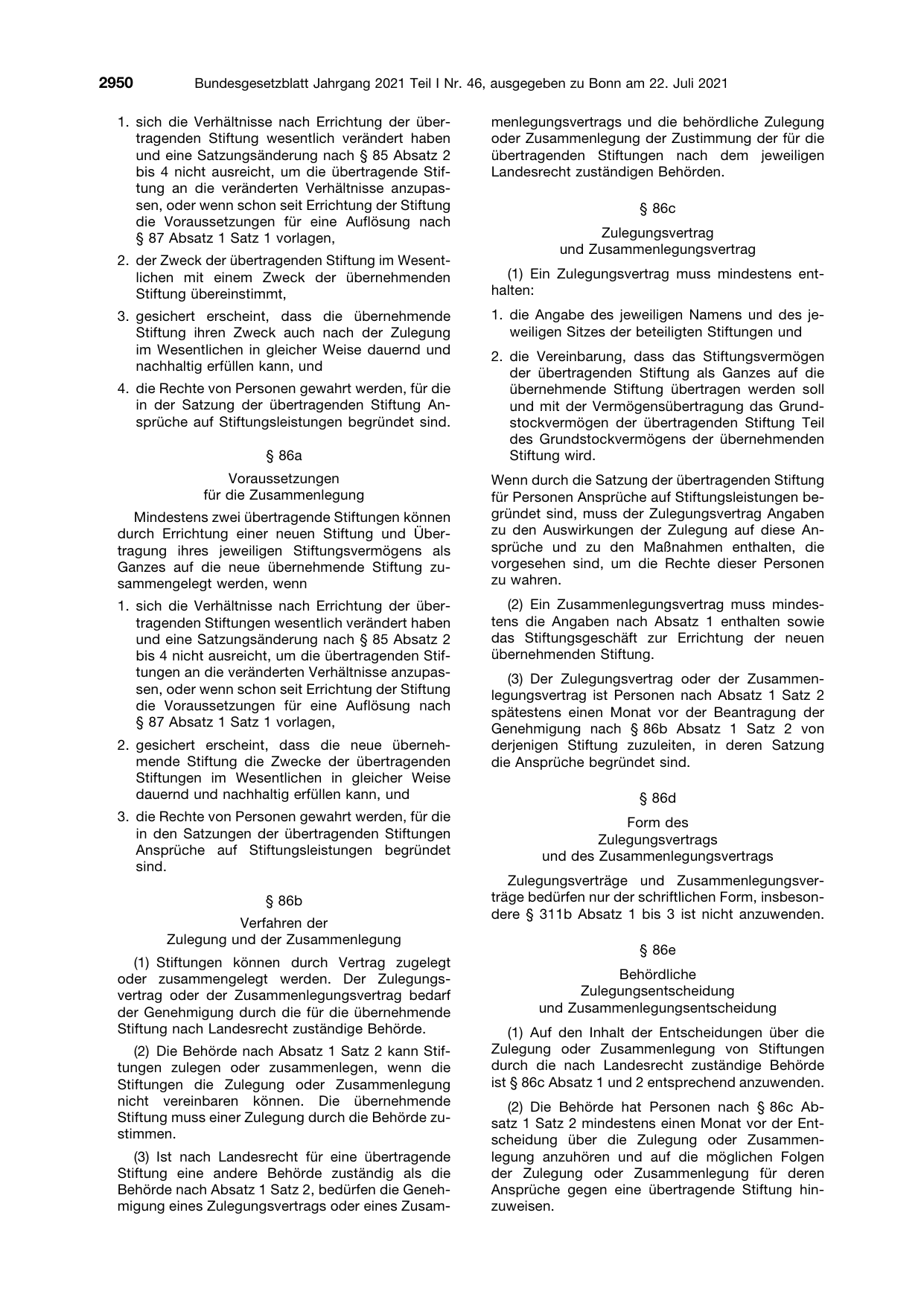 BGBl. 2021, Seite 2950 — Originalseite als Abbildung