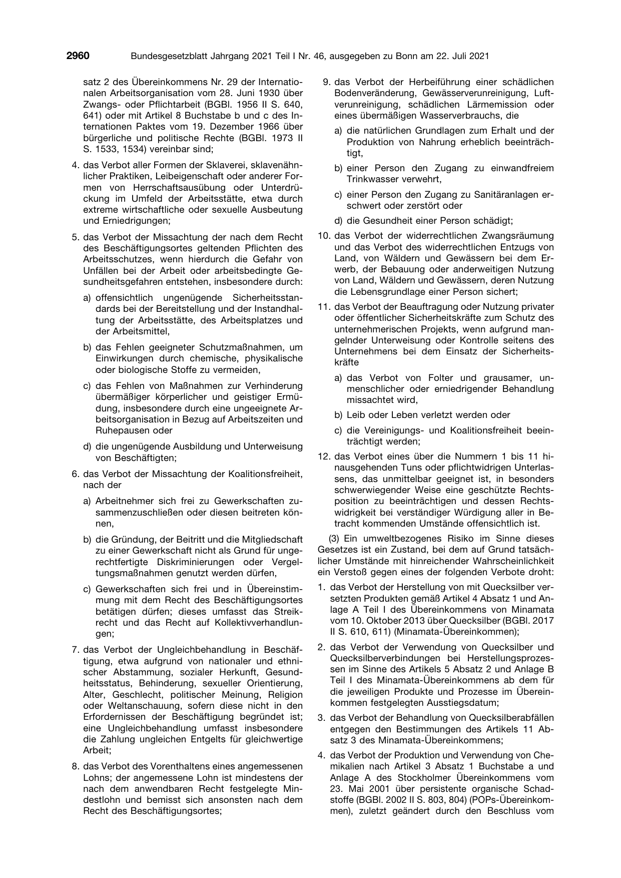 BGBl. 2021, Seite 2960 — Originalseite als Abbildung
