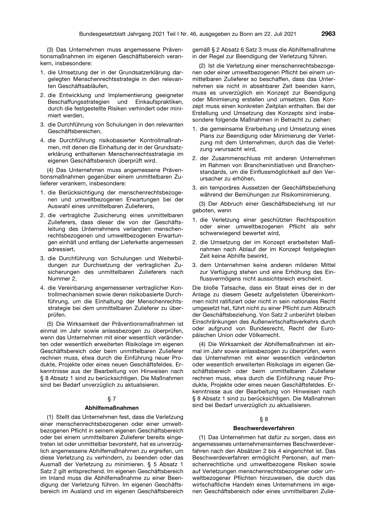 BGBl. 2021, Seite 2963 — Originalseite als Abbildung