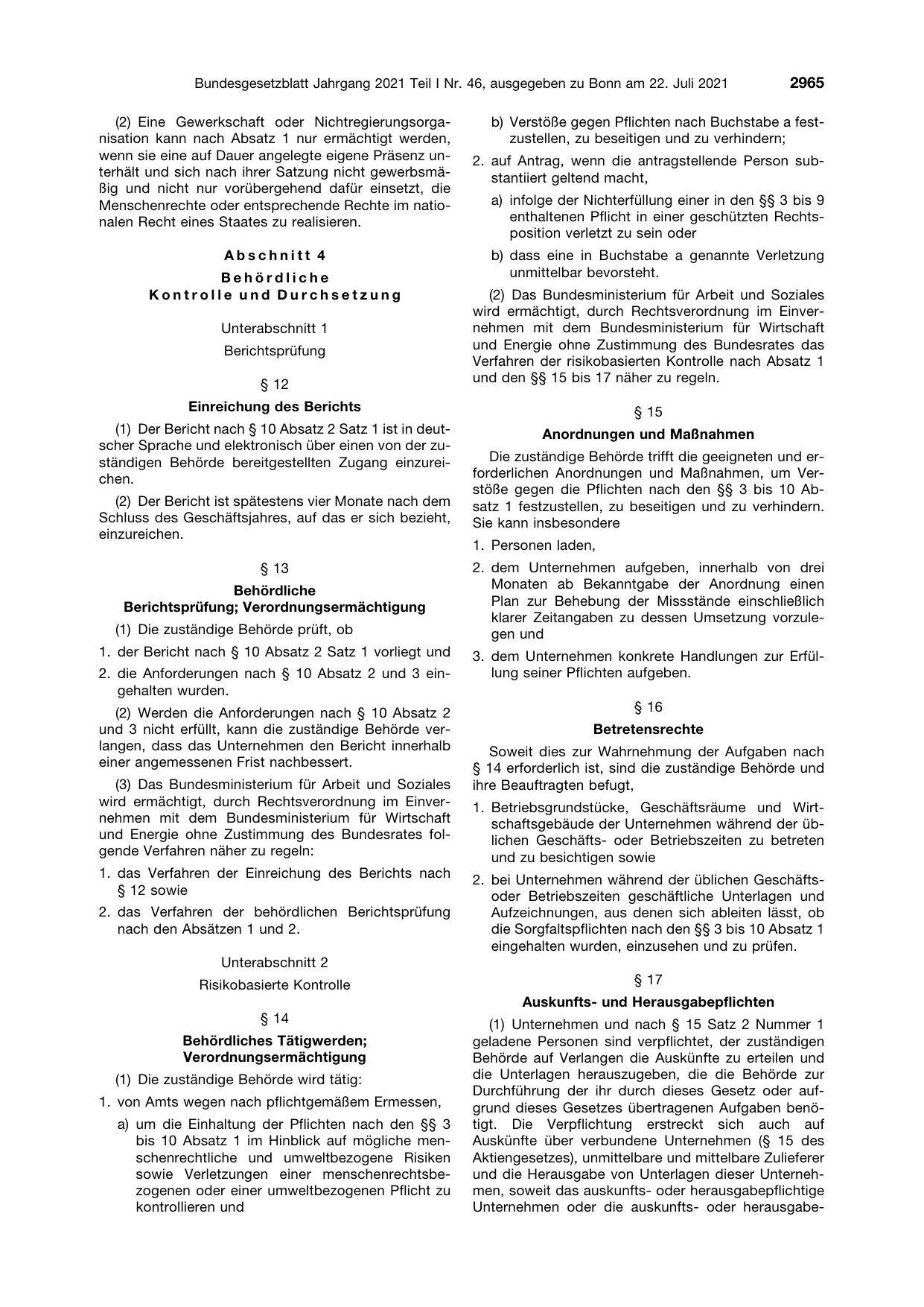 BGBl. 2021, Seite 2965 — Originalseite als Abbildung