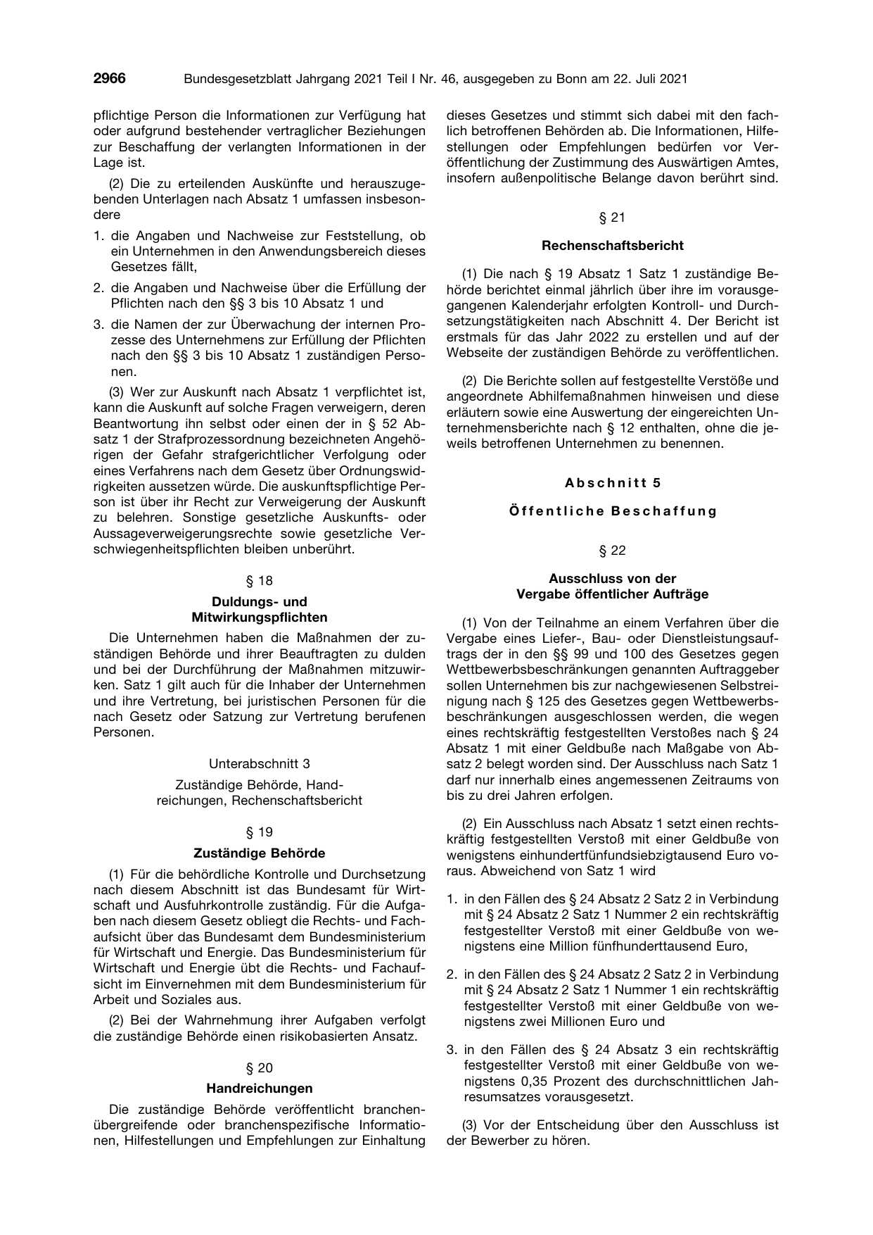 BGBl. 2021, Seite 2966 — Originalseite als Abbildung