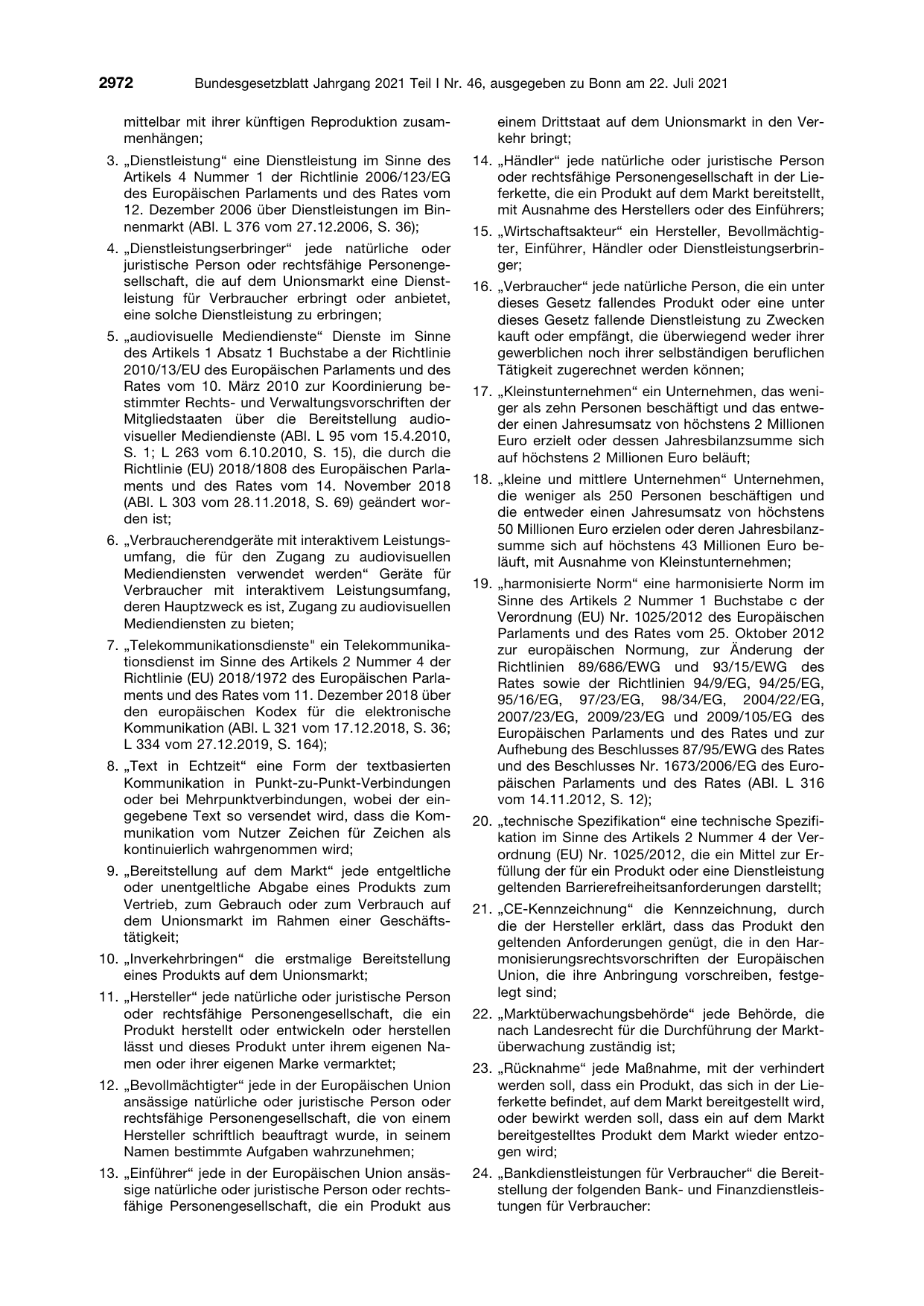 BGBl. 2021, Seite 2972 — Originalseite als Abbildung
