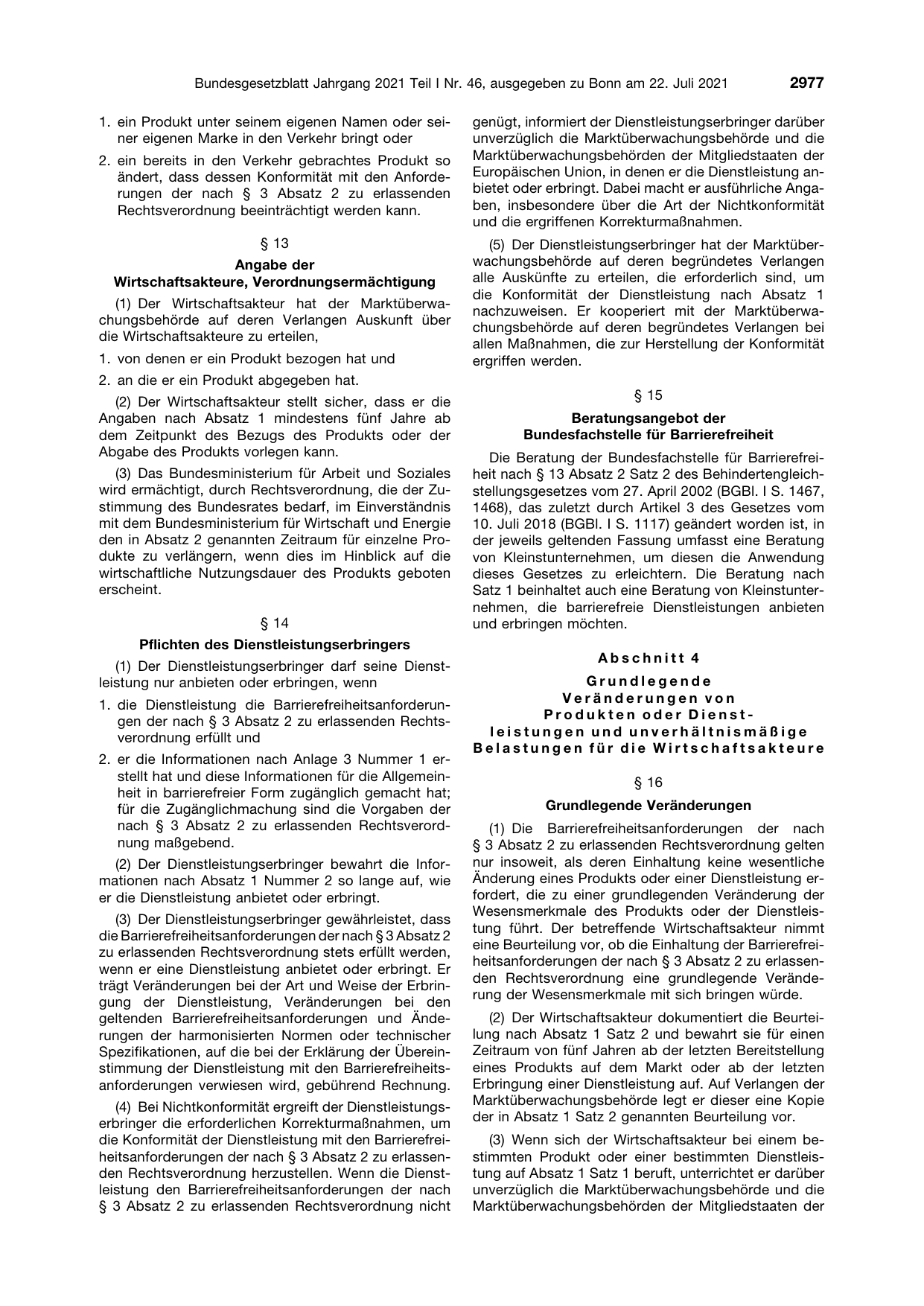BGBl. 2021, Seite 2977 — Originalseite als Abbildung