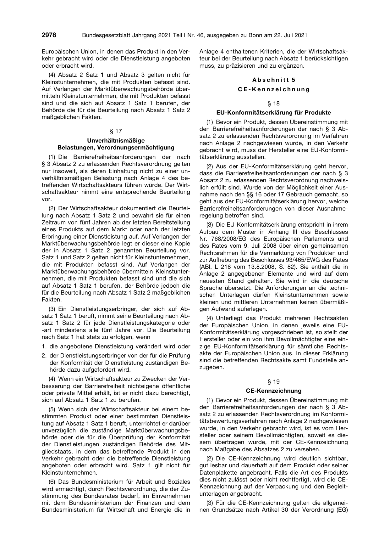 BGBl. 2021, Seite 2978 — Originalseite als Abbildung