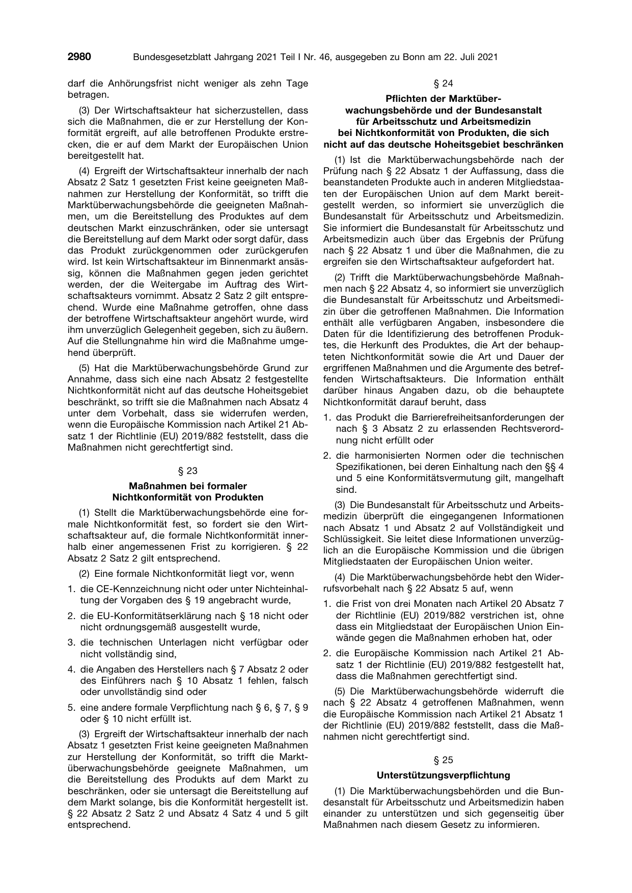 BGBl. 2021, Seite 2980 — Originalseite als Abbildung