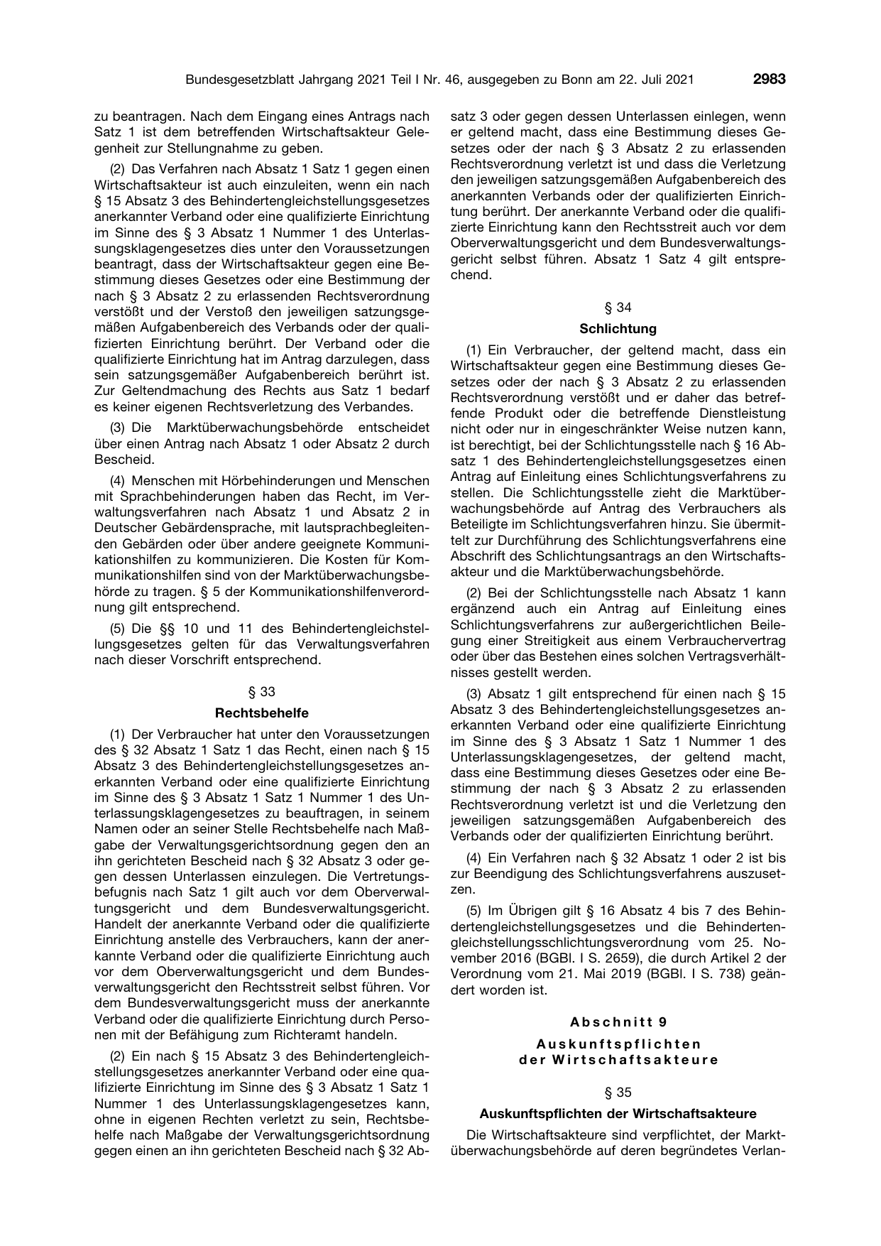 BGBl. 2021, Seite 2983 — Originalseite als Abbildung